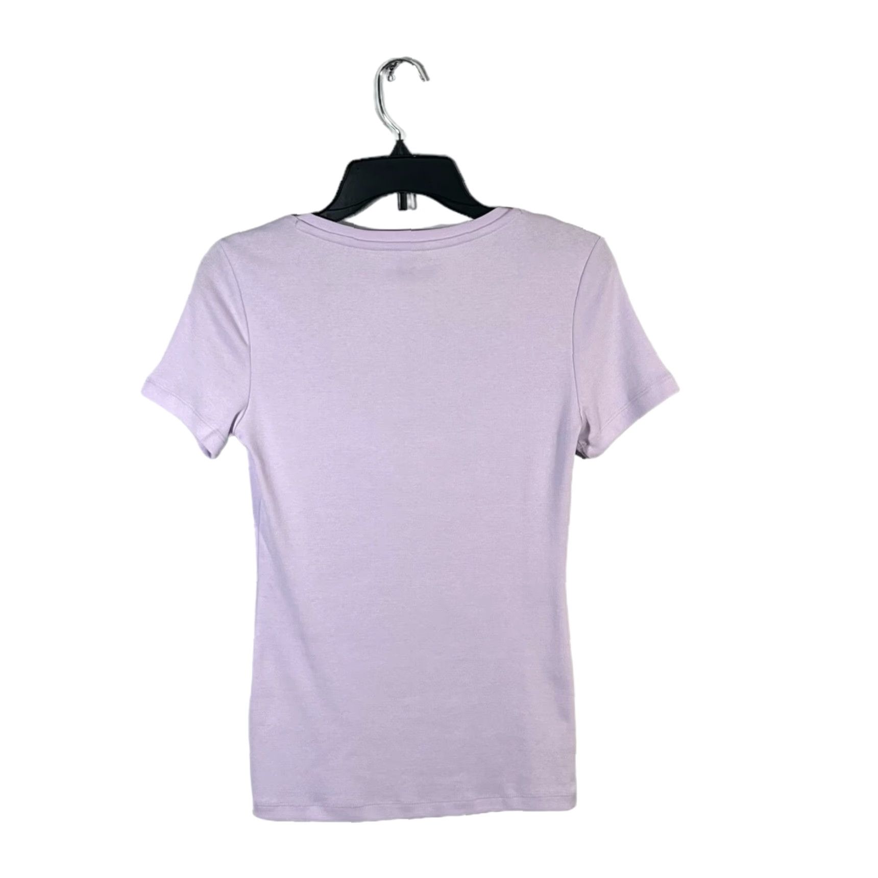 Tommy Hilfiger Tommy Hilfiger Women's V-Neck Top Shirt S Lavender 100% Cotton Stretch (Solid) Short Sleeve Casual Fall Spring Summer Womens Size S / US 4 / IT 40 - 5 Thumbnail