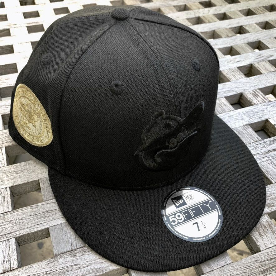 New Era Baltimore Orioles Gold Digger Blackout Logo Hat Club 7 1/4 Size ONE SIZE - 1 Thumbnail
