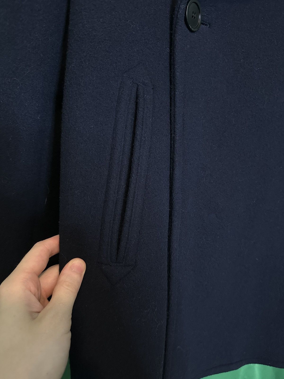 Balenciaga Padded shoulder cashmere + wool fleece 2019 peacoat NWT Size US S / EU 44-46 / 1 - 5 Thumbnail
