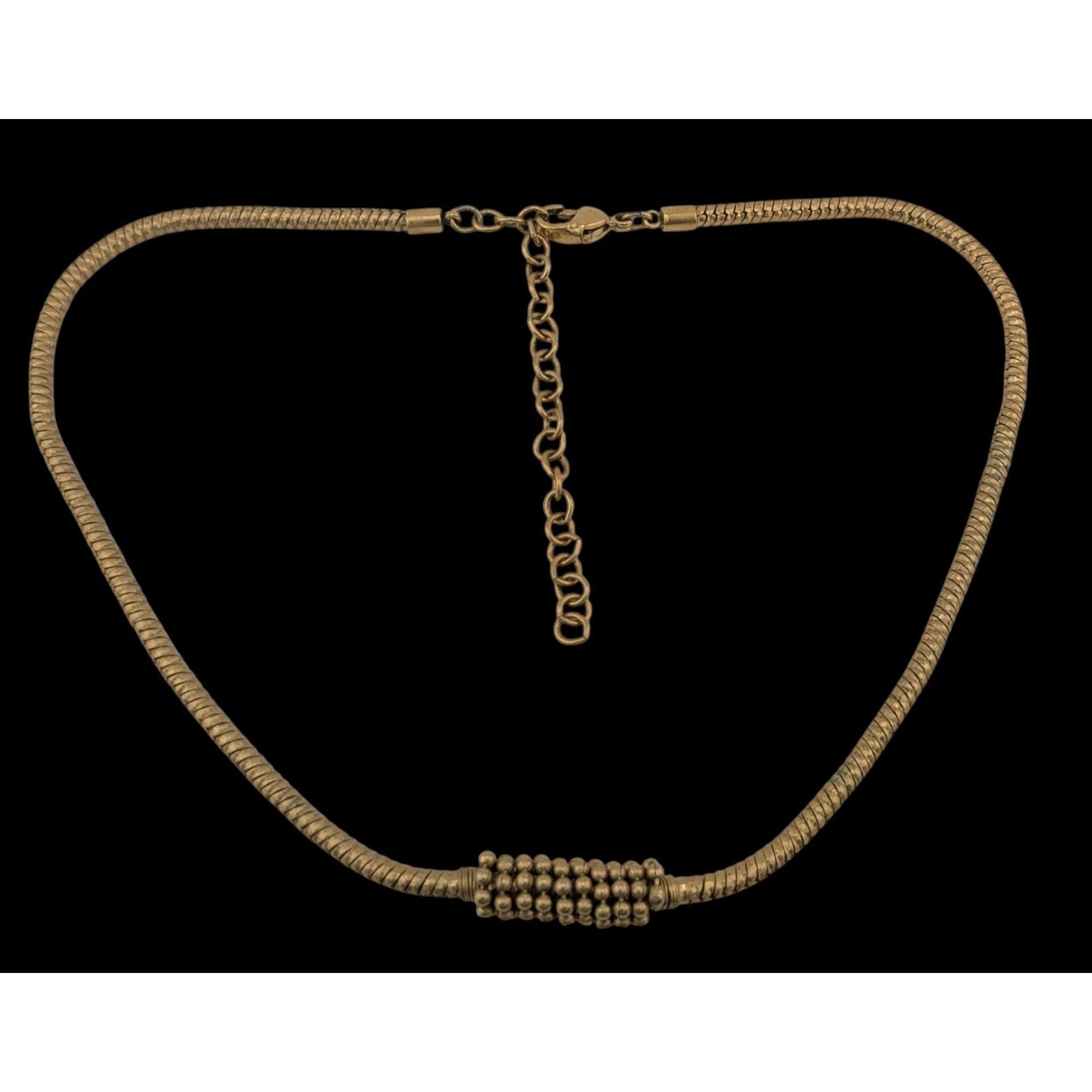 Other Elegant Modern Gold-Tone Chocker Necklace With Beaded Accent Size ONE SIZE - 2 Thumbnail