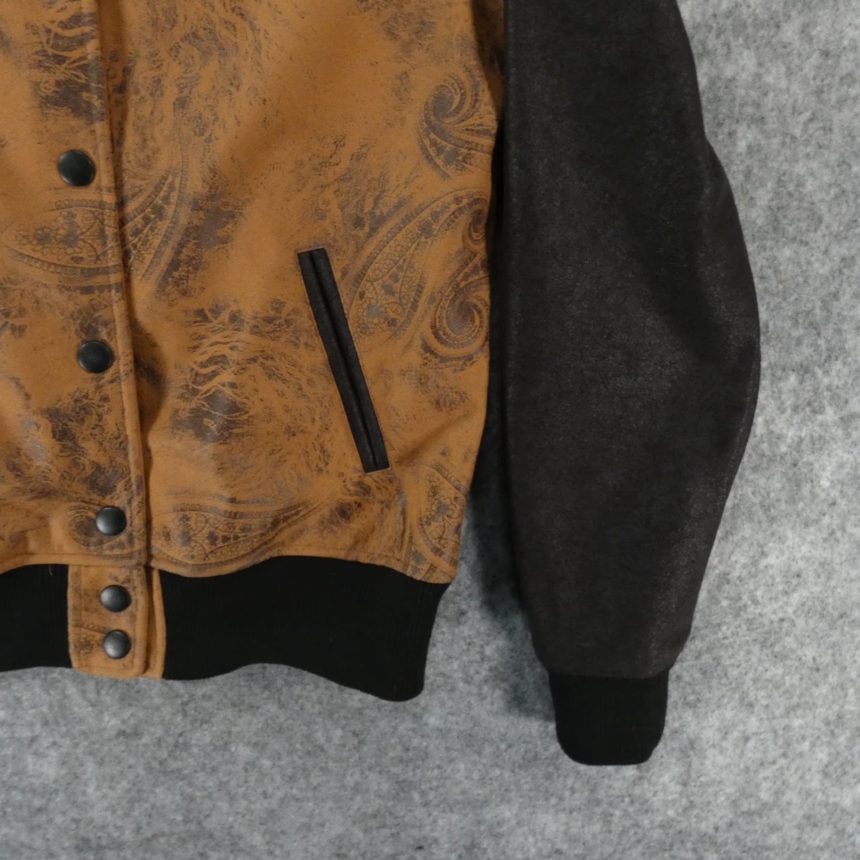 Vintage Cruel Womens Jacket Varsity Coat Brown Black Suede Snap Up M Size M / US 6-8 / IT 42-44 - 5 Thumbnail