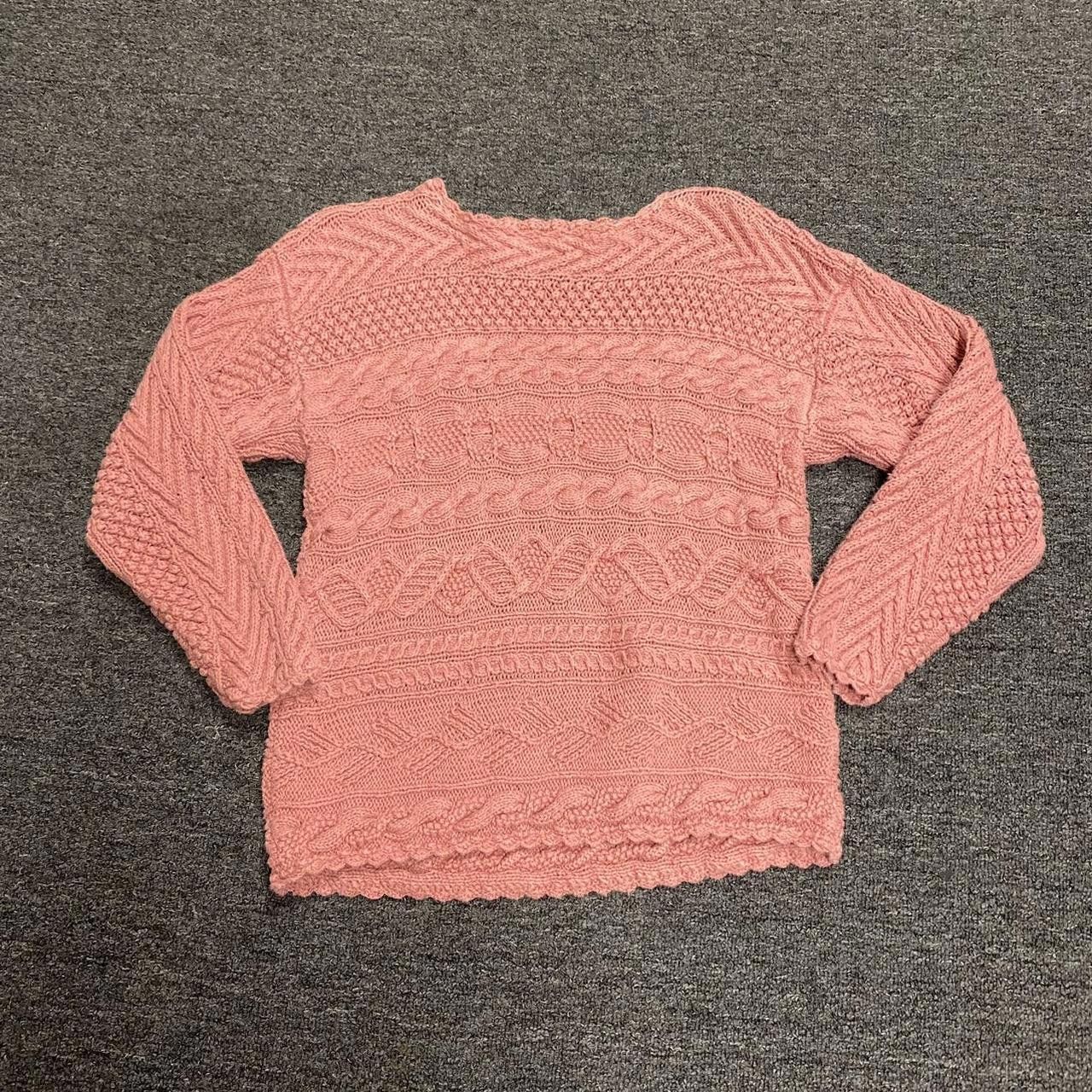 Designer Chunky Heavy Knit Pink Sweater Size L / US 10 / IT 46 - 2 Thumbnail