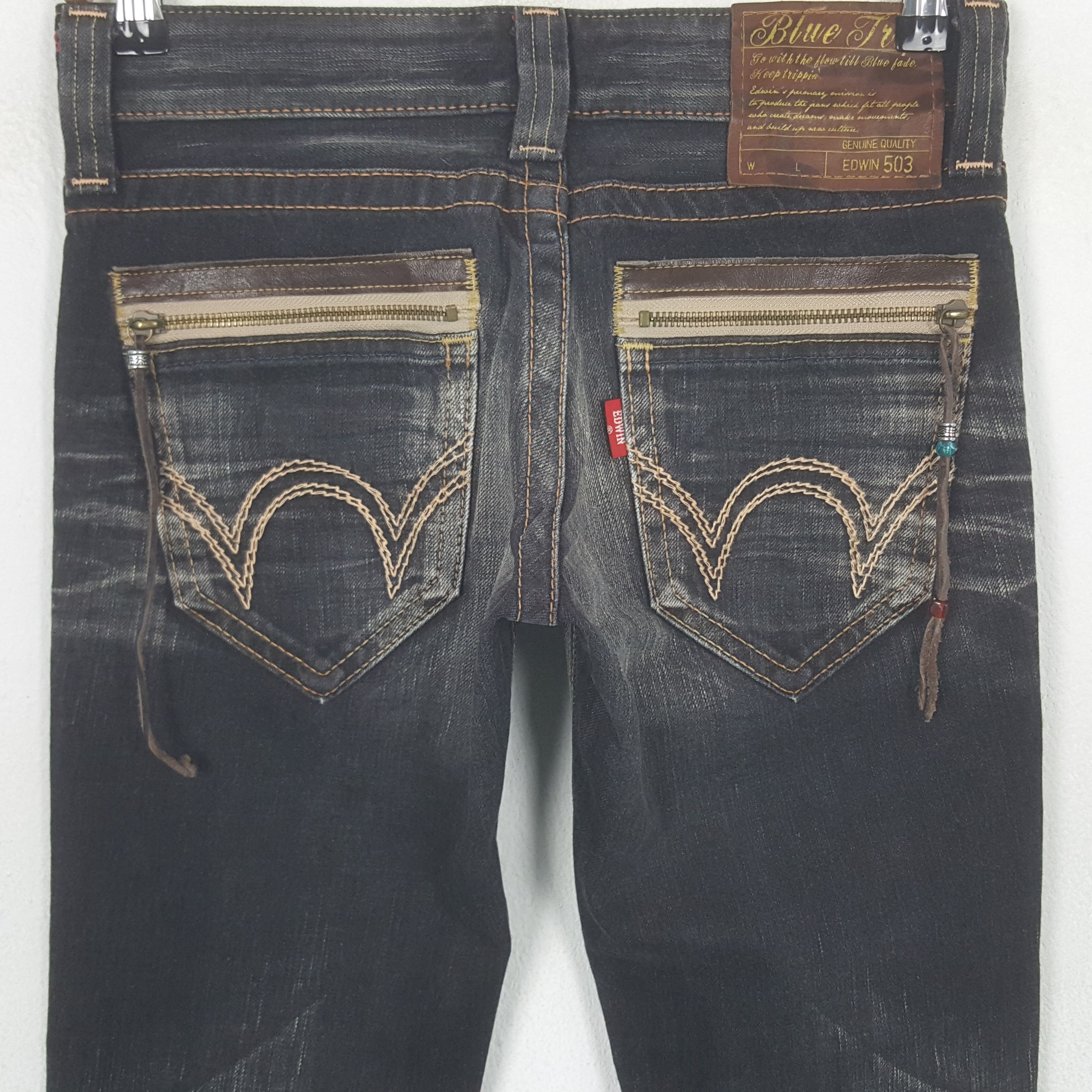 Edwin Vintage Edwin Japanese Black Denim Jeans Size 28" / US 6 / IT 42 - 5 Thumbnail