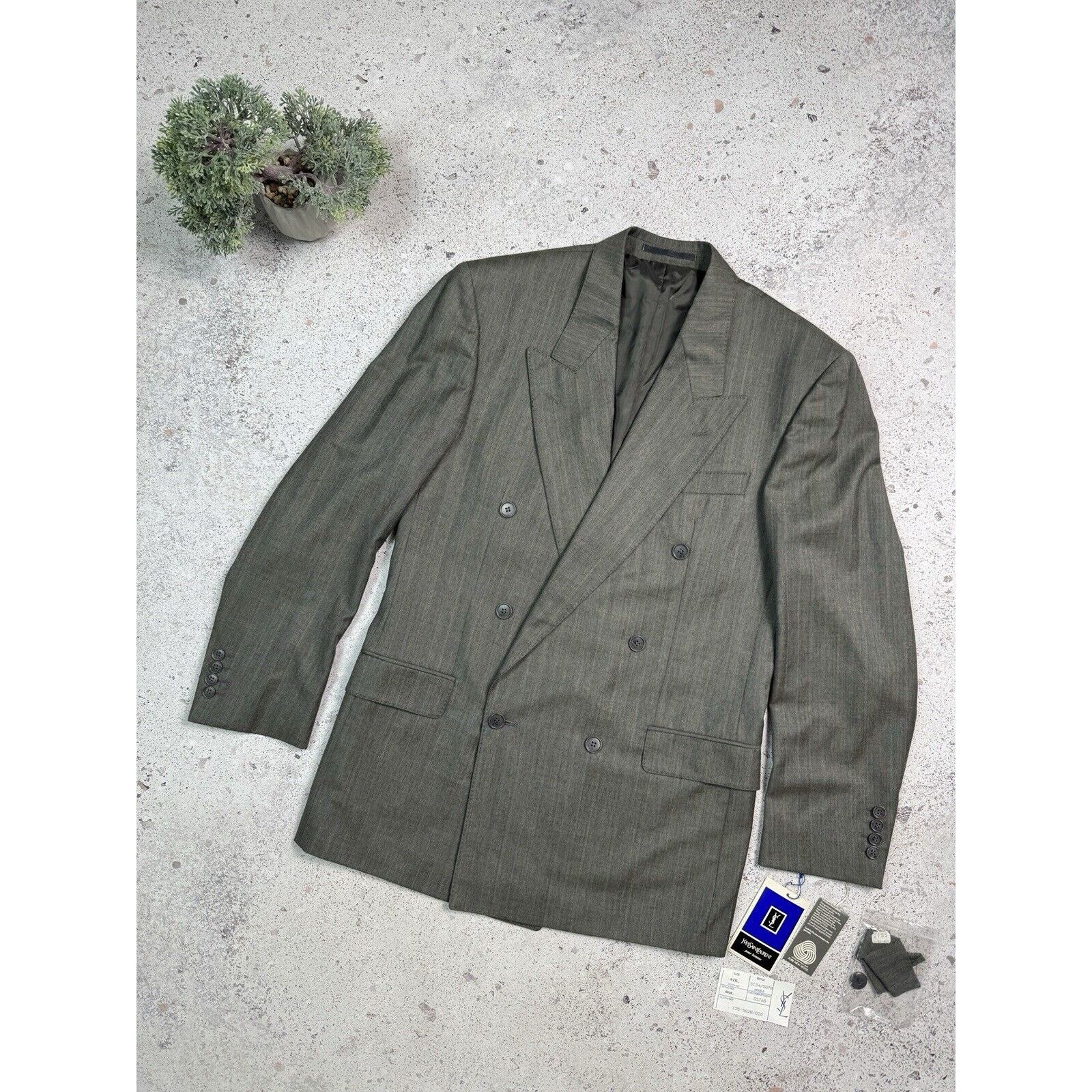 Yves Saint Laurent YSL Yves Saint Laurent Double-Breasted Suit Blazer Size 48L Size 48L - 1 Thumbnail