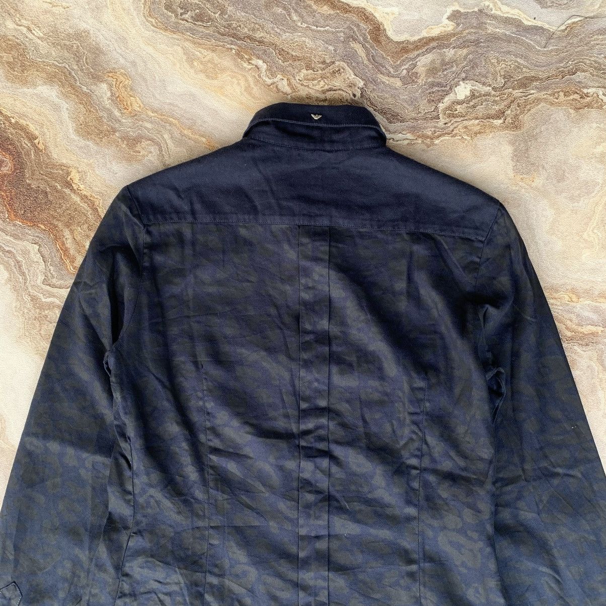 Armani Armani Button Snap Navy Shirt Camoflage Sleeve Size M / US 6-8 / IT 42-44 - 9 Thumbnail