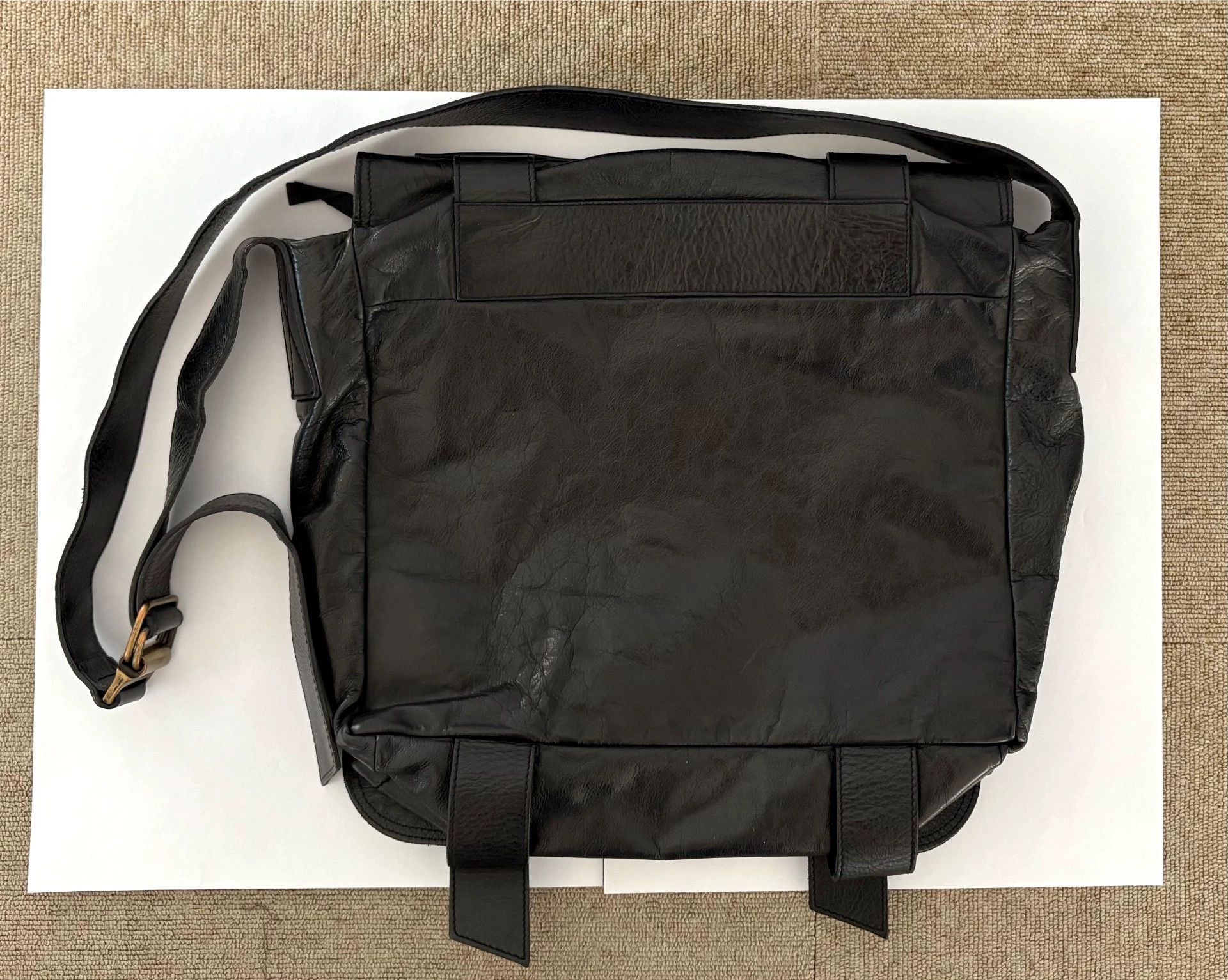 Ann Demeulemeester Ann Demeulemeester Black Leather Messenger Bag Size ONE SIZE - 4 Thumbnail