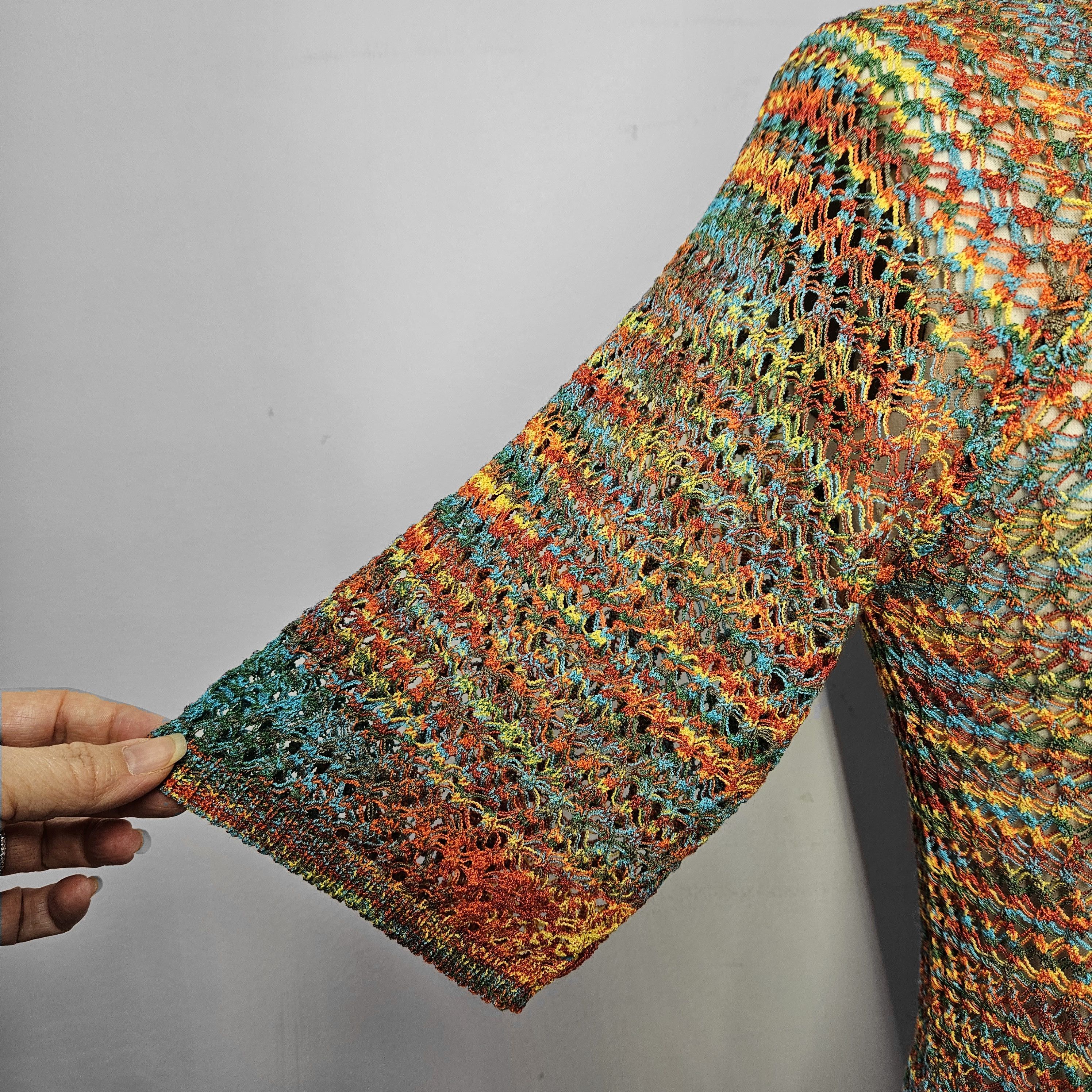 Other Dressbarn Sze M NEW Crochet Top Rainbow V Neck 1/2 Elbow Size M / US 6-8 / IT 42-44 - 5 Thumbnail