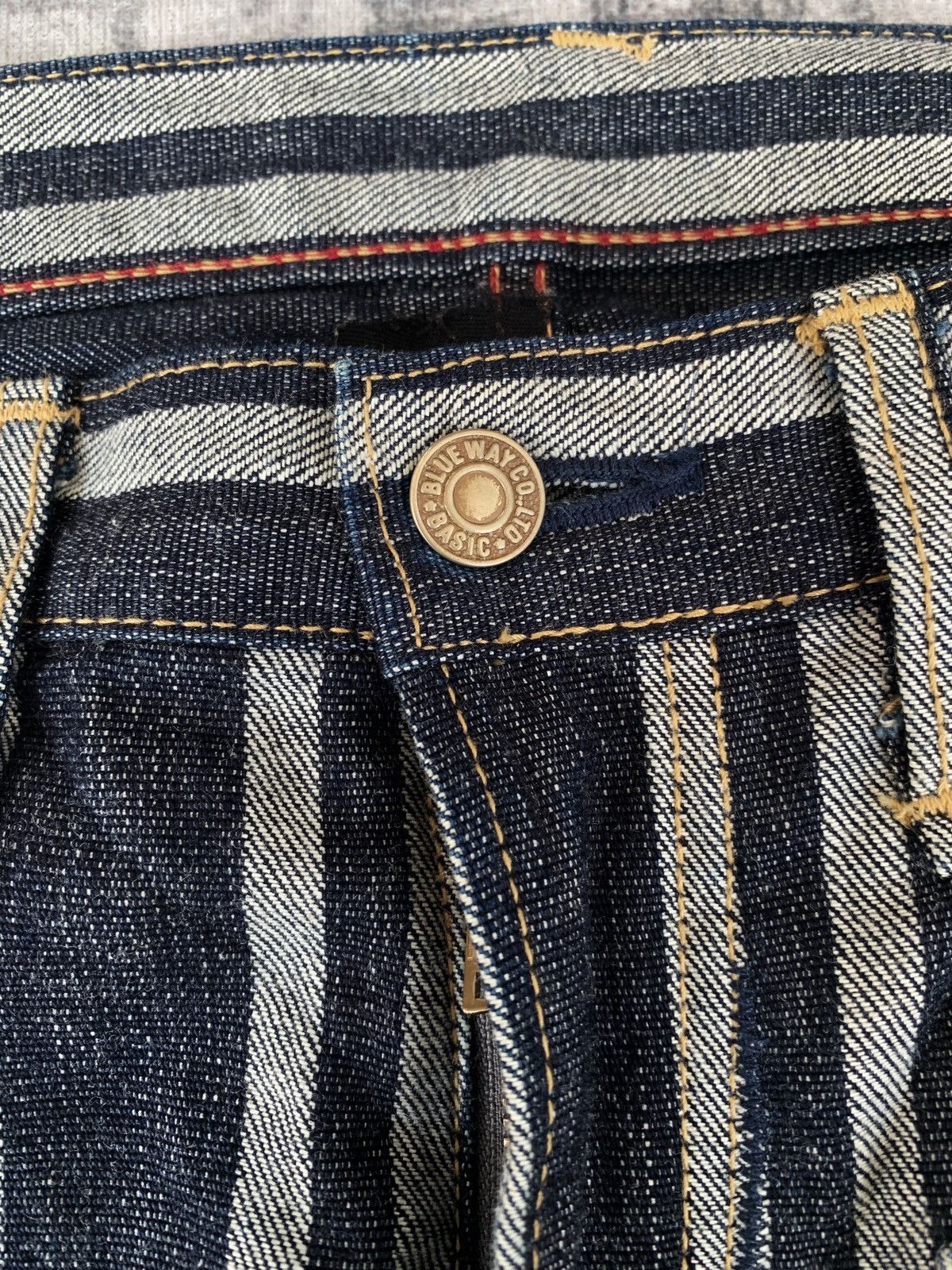 Japanese Brand Jeans blue way vintage strip Size US 34 / EU 50 - 3 Thumbnail
