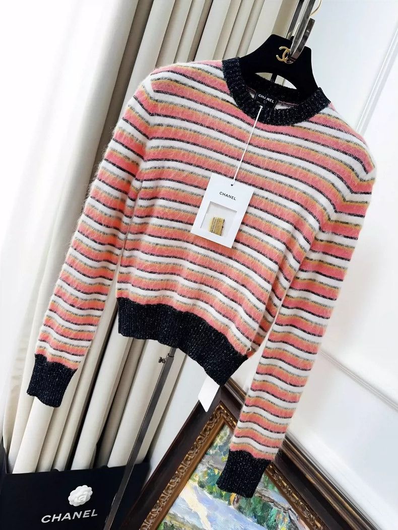 Chanel Chanel 22A colorful striped tassel wool knitted sweater Size XXS / US 00 / IT 34 - 1 Thumbnail