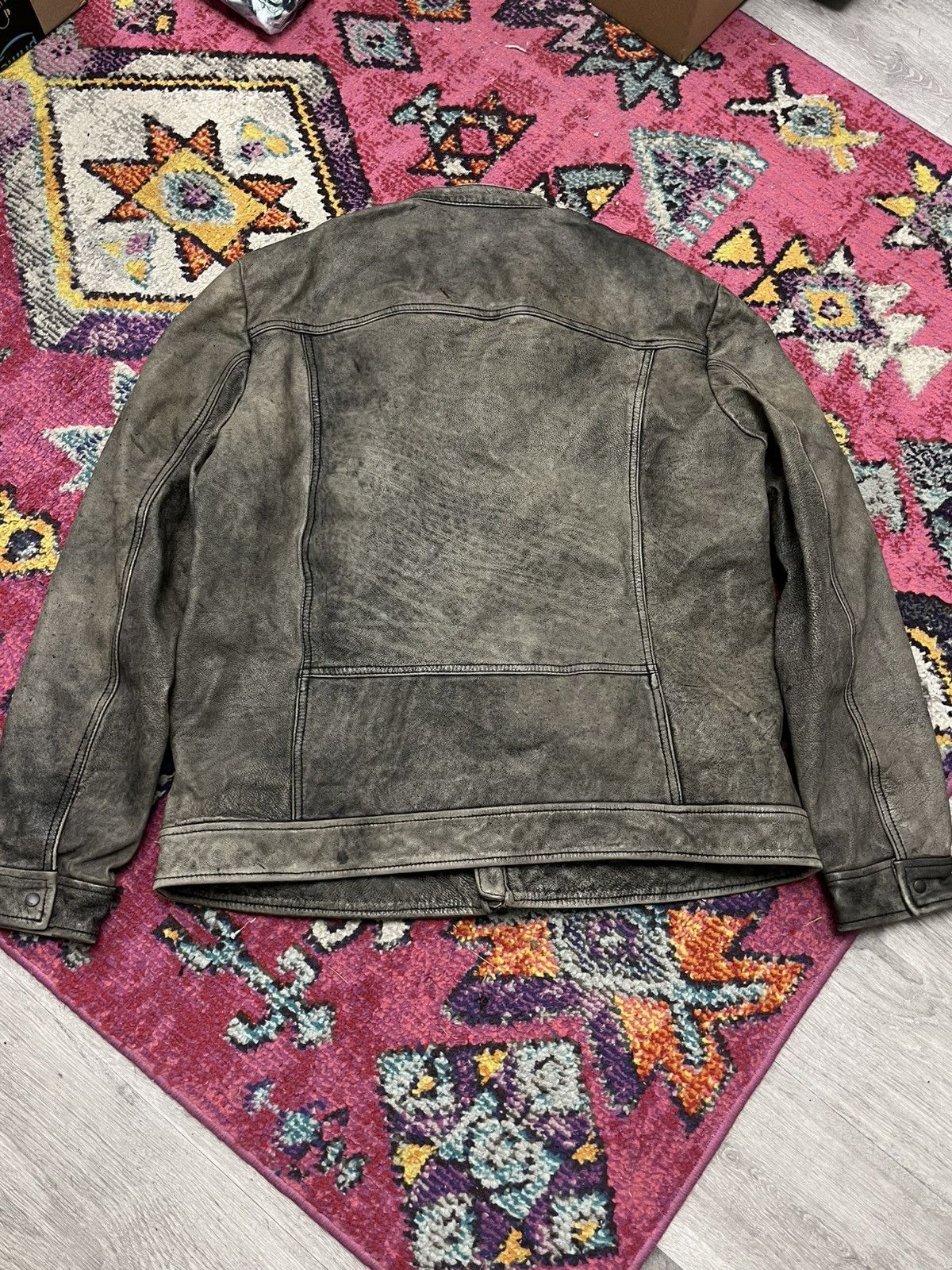 John Varvatos Dustin Distressed Leather Racer Jacket. XL Size US XL / EU 56 / 4 - 18 Thumbnail
