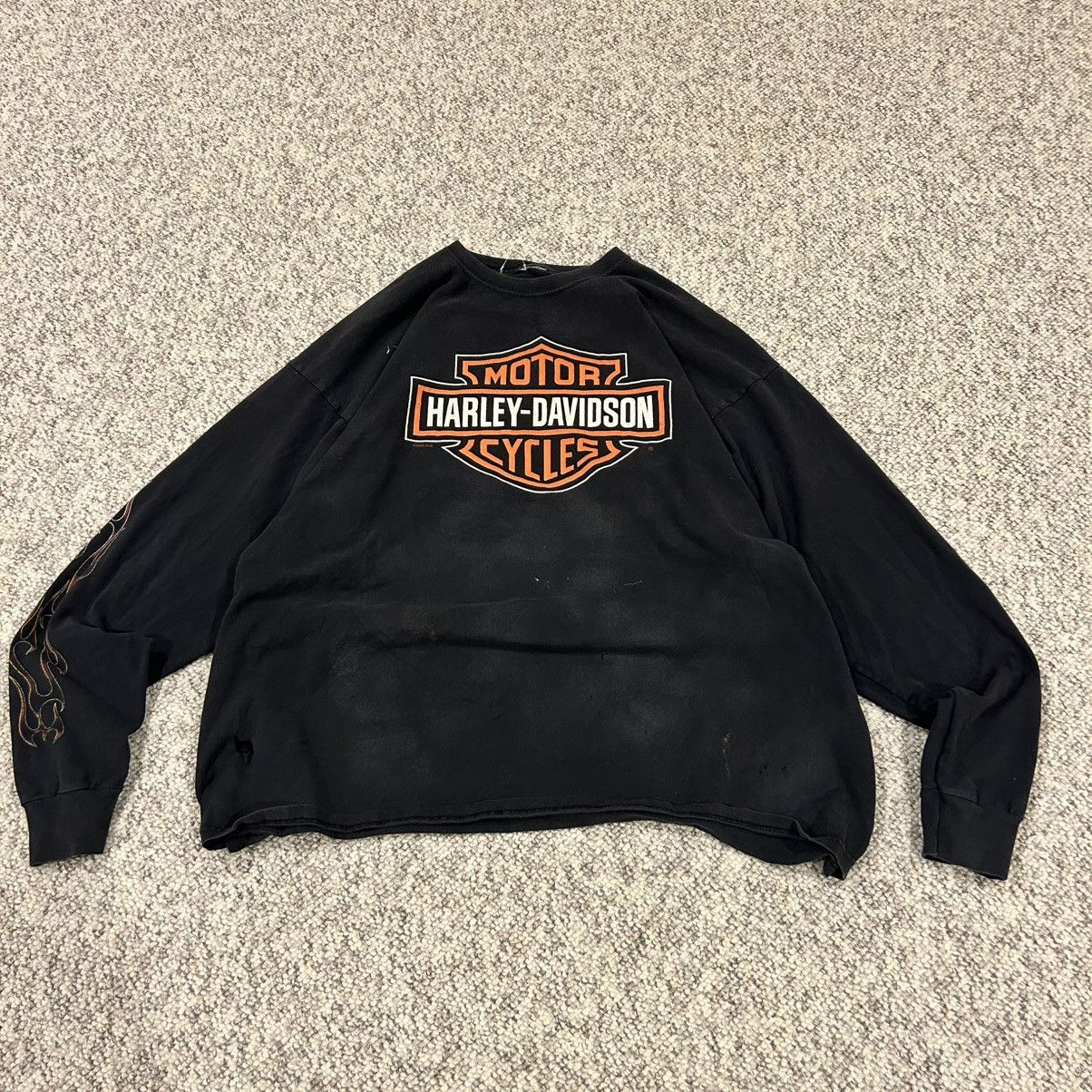 Harley Davidson RARE VINTAGE HARLEY DAVIDSON BLACK LONG SLEEVE T SHIRT Size US XL / EU 56 / 4 - 1 Thumbnail