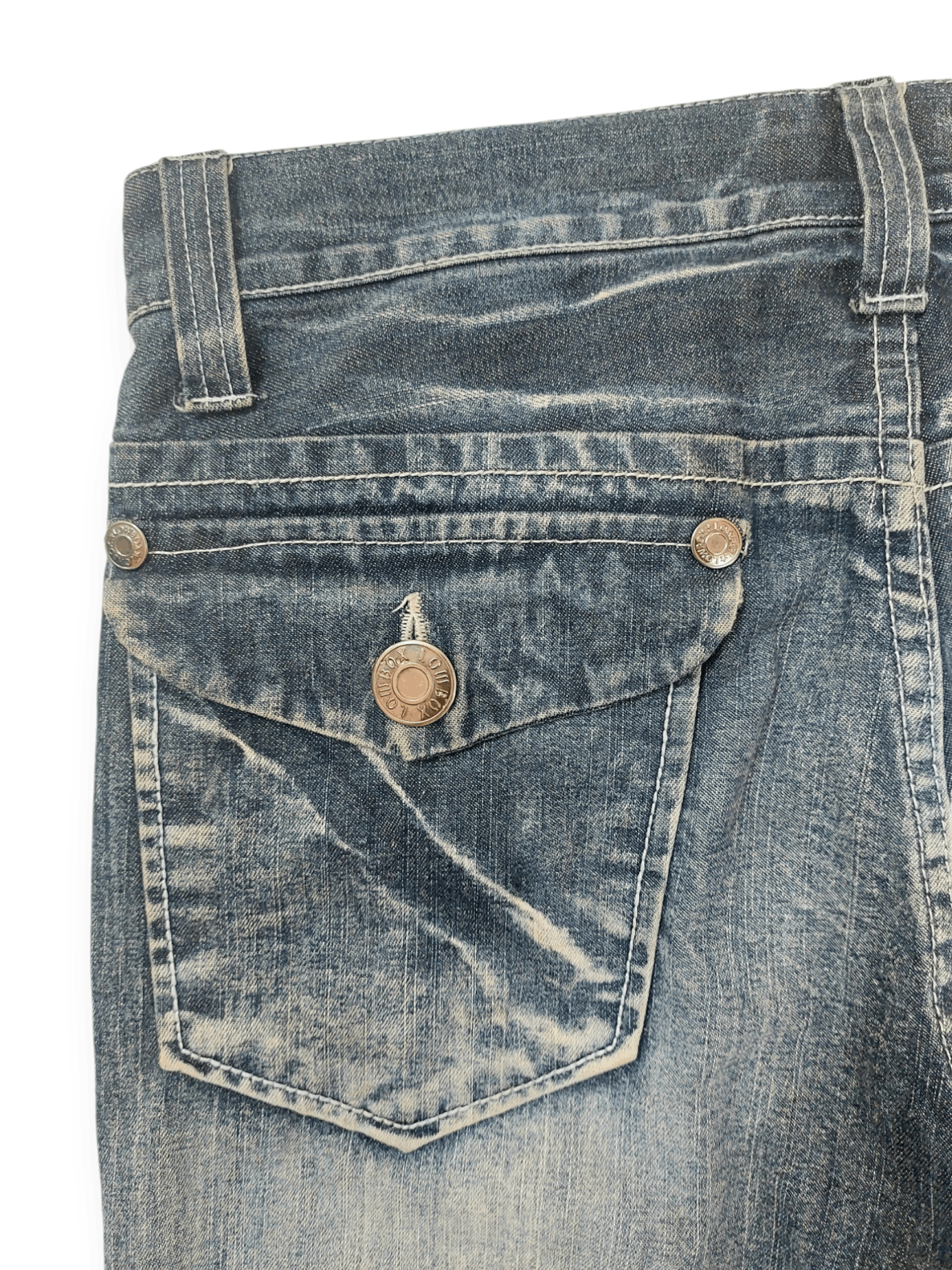 LOWBOX Vintage Lowbox Punk Distressed Denim Size US 33 - 16 Thumbnail