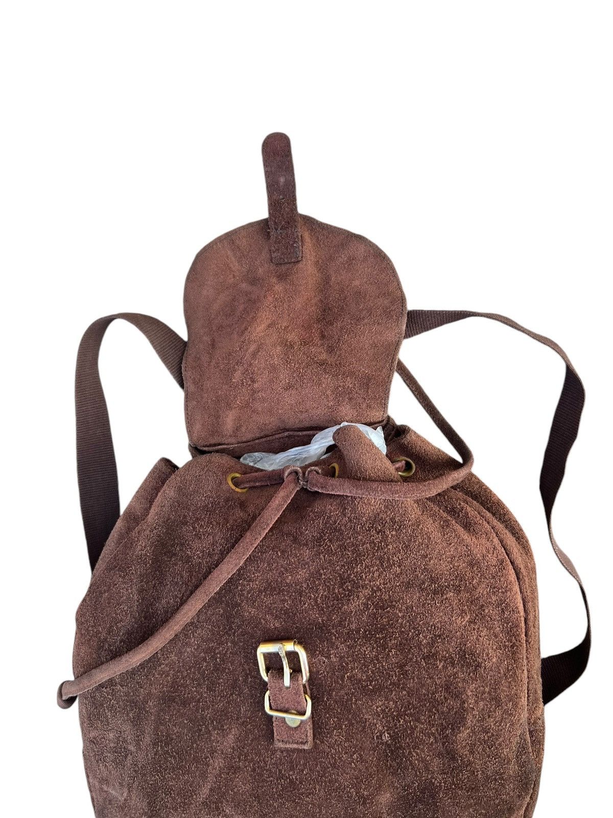 Leather Vintage 90s VIA DEMIZON Japan Suede Leather Backpack Bag Size ONE SIZE - 9 Thumbnail