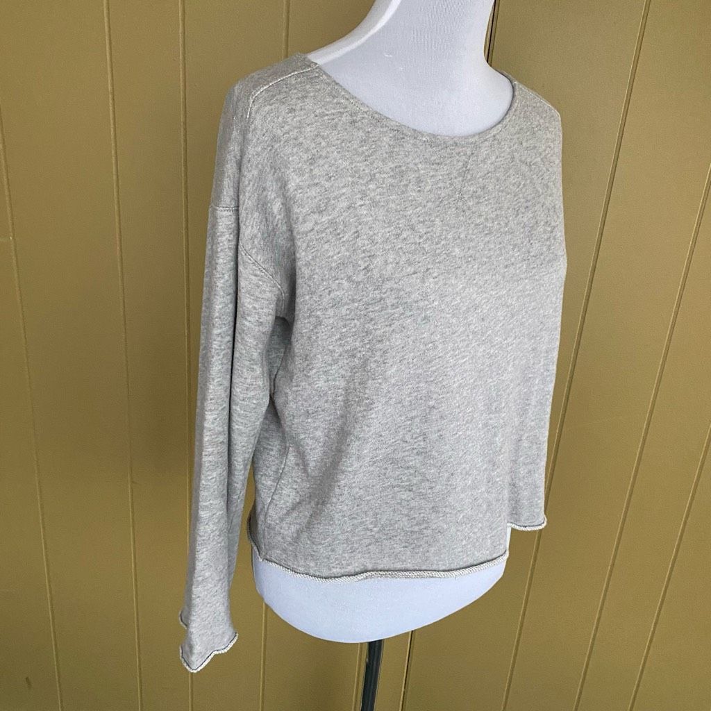 American Eagle Outfitters American Eagle women M crop scoopneck raw hem Longsleeve swe Size M / US 6-8 / IT 42-44 - 3 Thumbnail