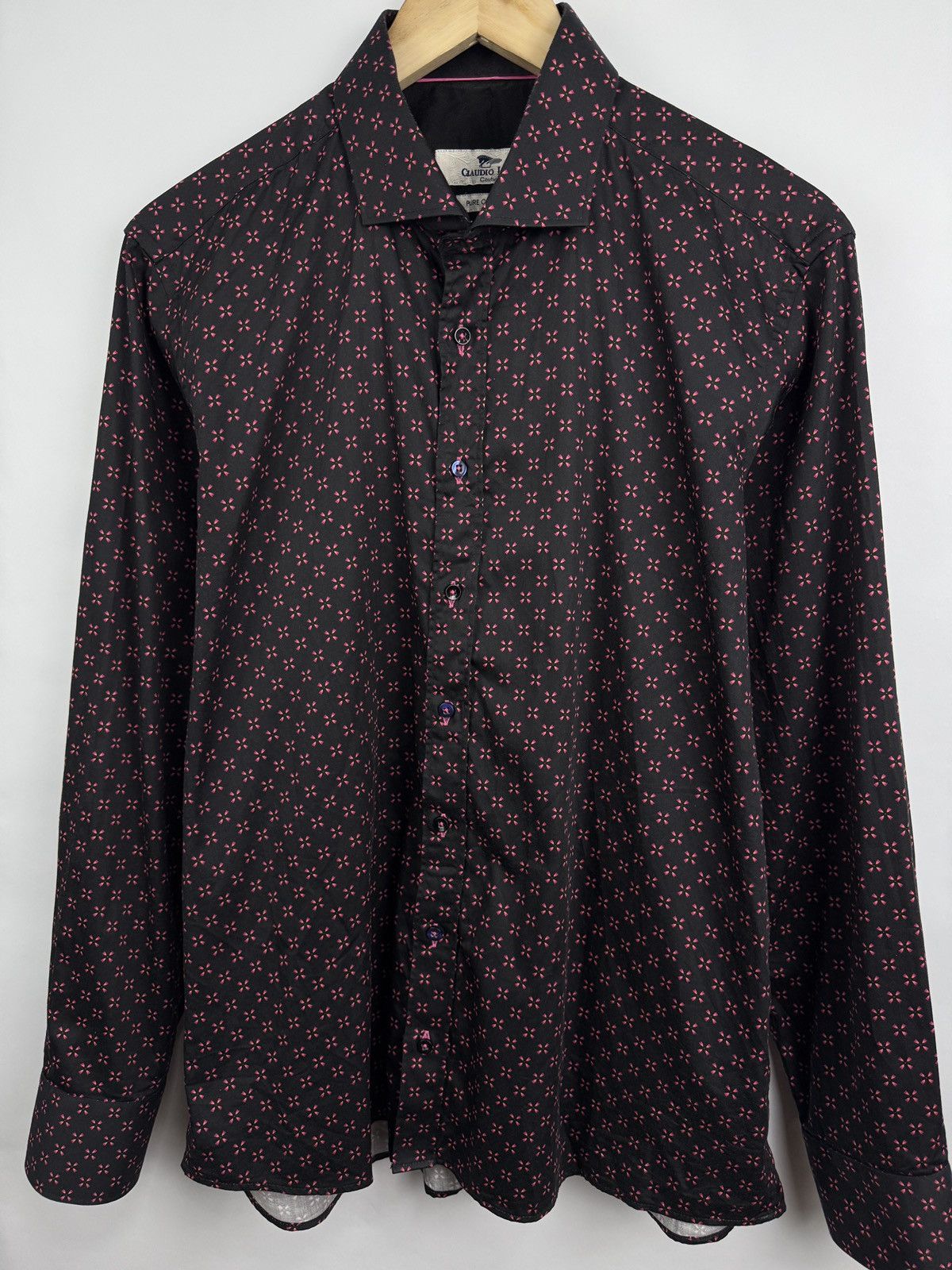 Other 🇬🇧 Claudio Lugli Couture Geometric Print Shirt Luxury Rare Size US XL / EU 56 / 4 - 4 Thumbnail
