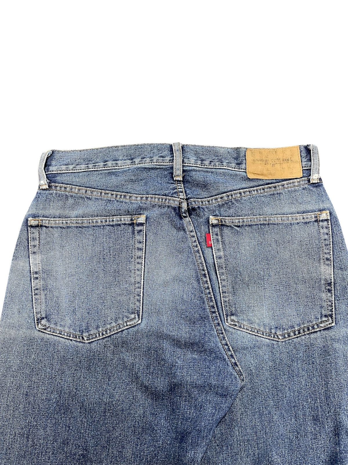 Japanese Brand Unique Clothing Warehouse blue jeans with distressed jeans Size US 33 - 4 Thumbnail