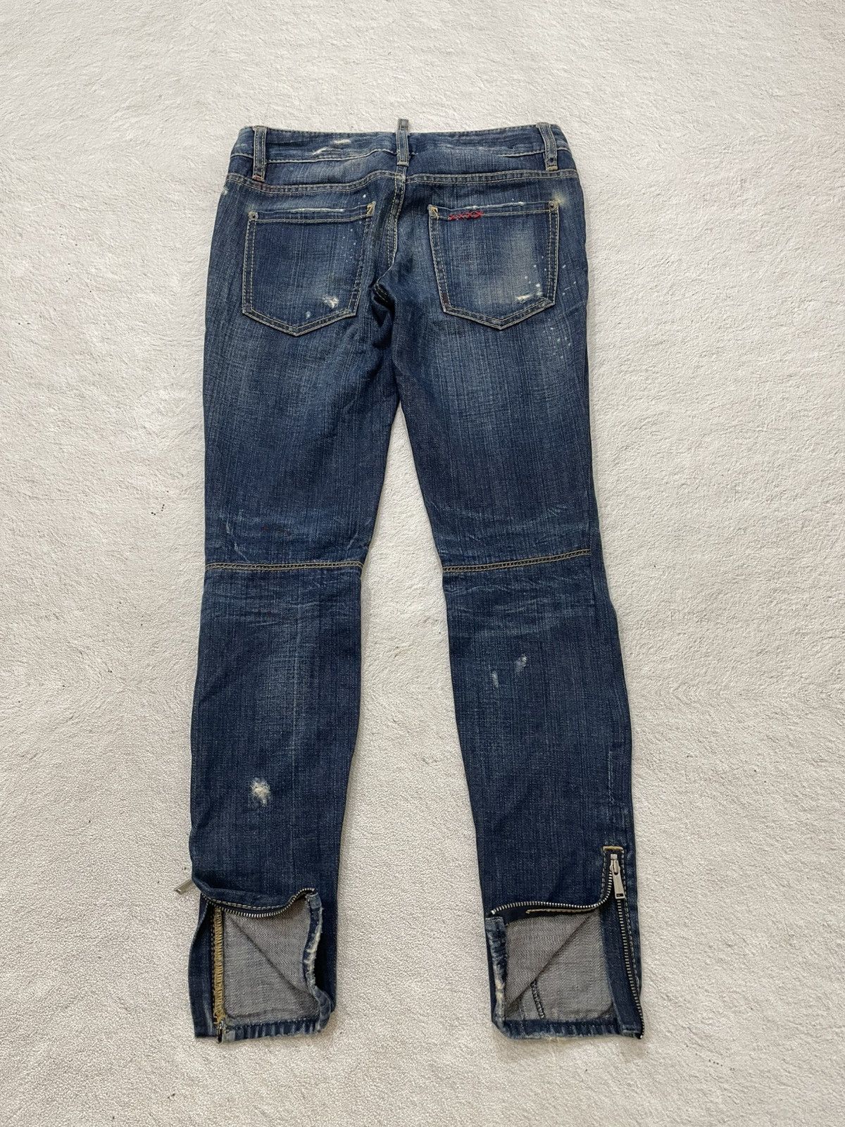 Dsquared2 2000s Dsquared Archival Zipper Denim Ripped Jeans Hysteric Size 28" / US 6 / IT 42 - 6 Thumbnail