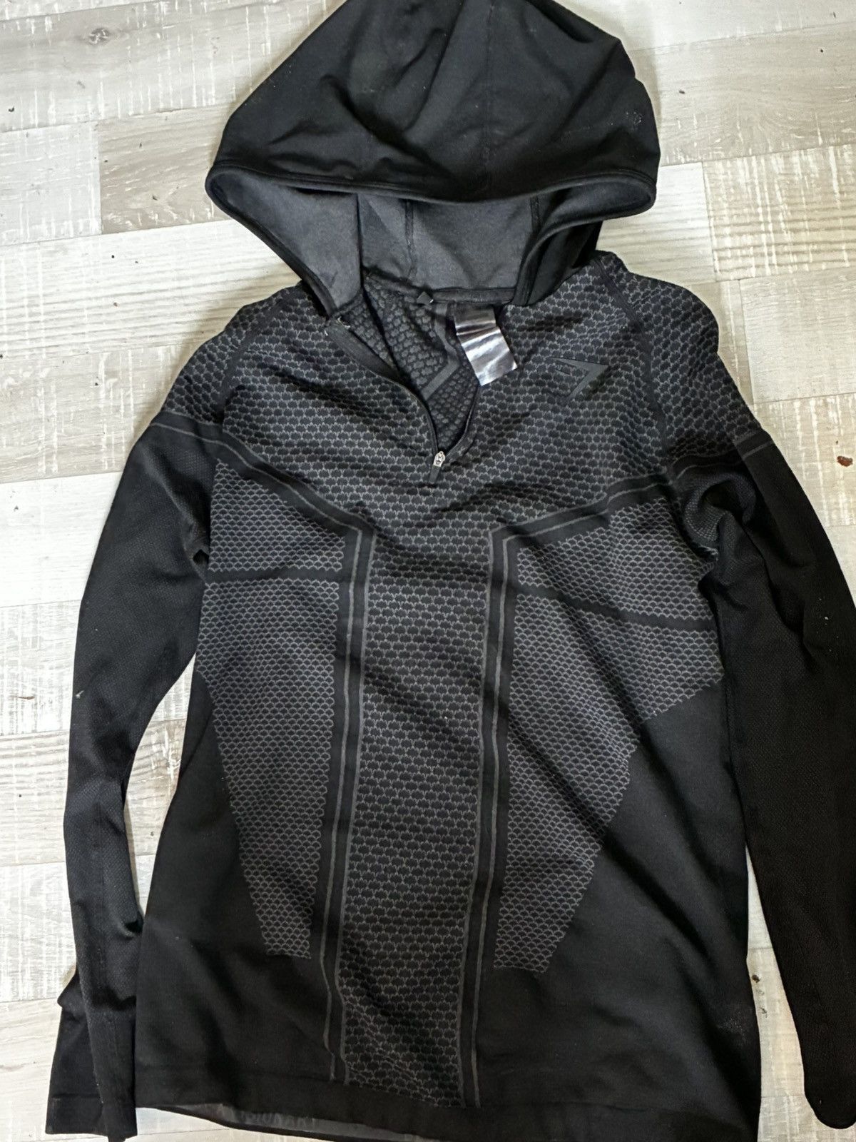 Gymshark Gymshark Onyx V3 Compression Hoodie Black Onyx ✓DAVID