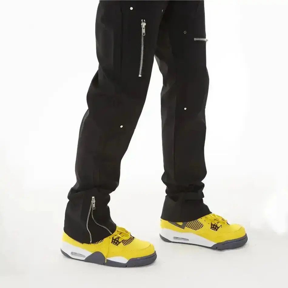 Japanese Brand Cargo Pants Men Black Unisex Dungarees Trousers Wide Leg Size US 30 / EU 46 - 4 Thumbnail