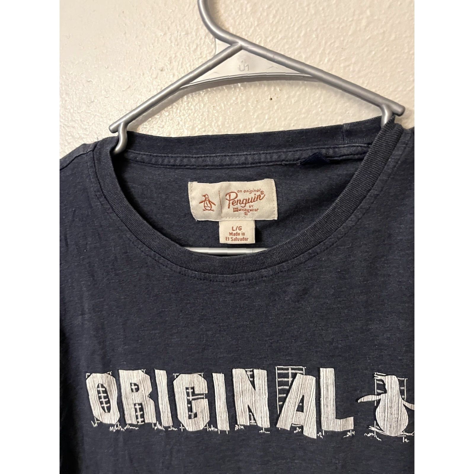 Original Penguin VINTAGE Original Penguin Graphic Print Tee Cotton T-Shirt Blue Large Men Size US L / EU 52-54 / 3 - 2 Thumbnail