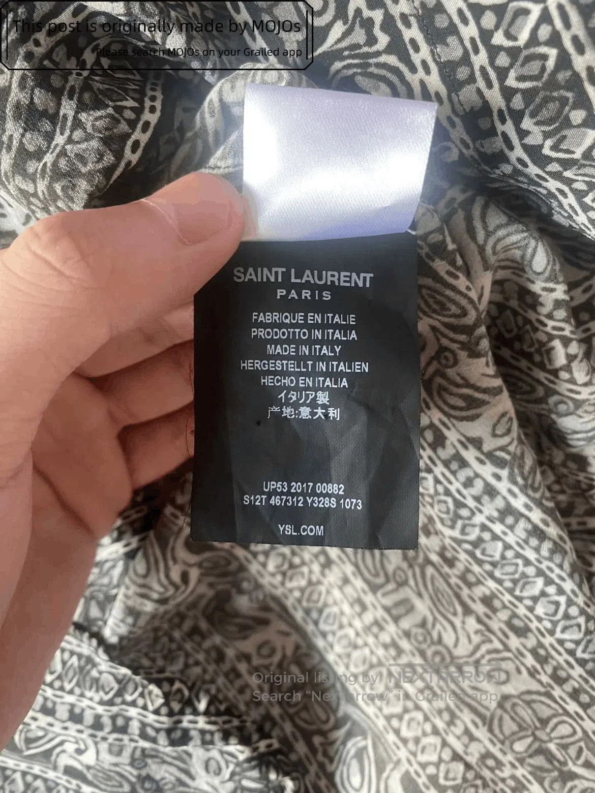 Saint Laurent Paris Sz 38 Saint Laurent Paris 18SS Ethical Pattern Silk Shirt. Size US M / EU 48-50 / 2 - 3 Thumbnail