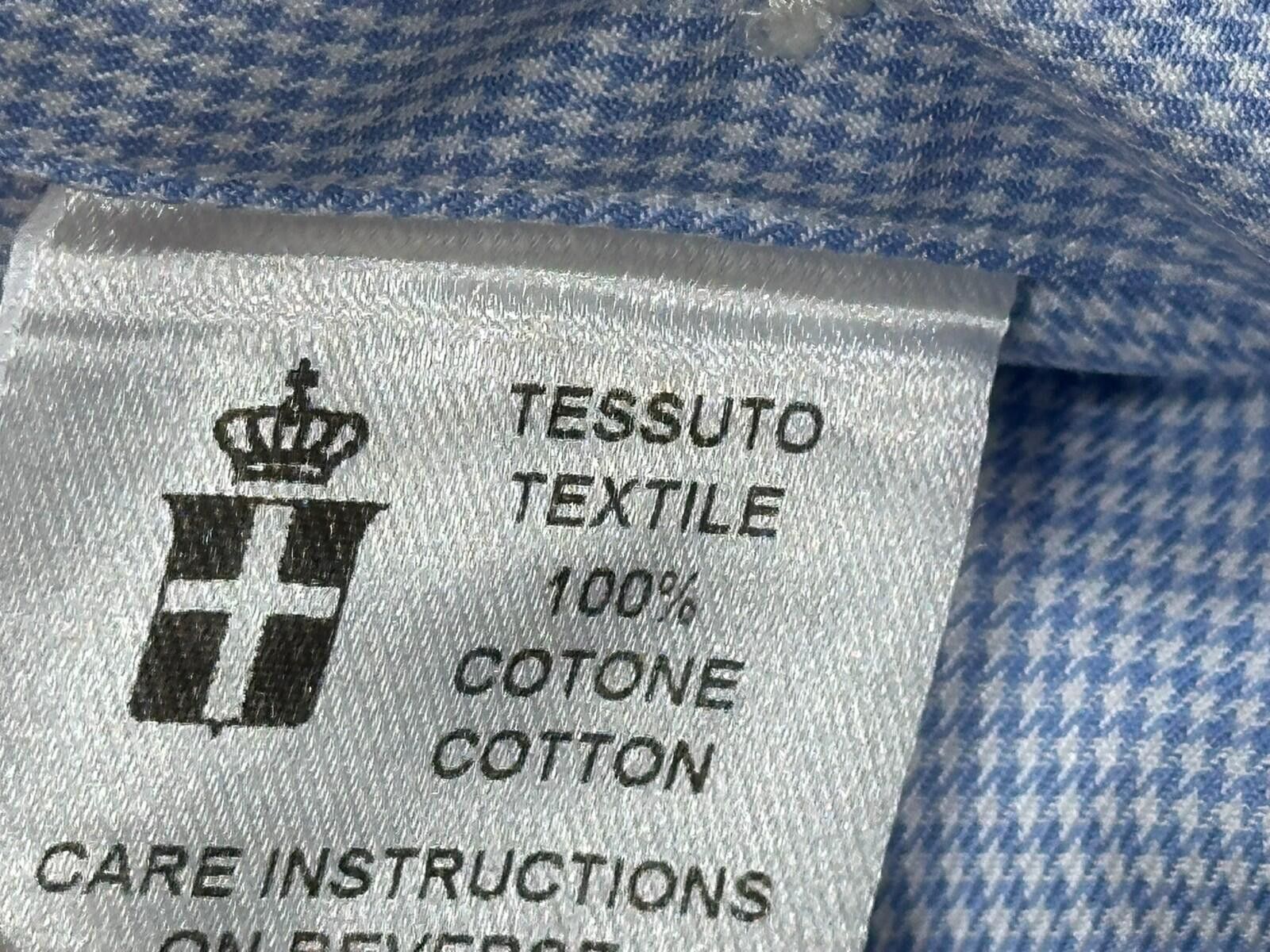 Other Emanuel Berg Cotton Tailored Checked Button Up Blue Mens XL Size 44R - 8 Thumbnail
