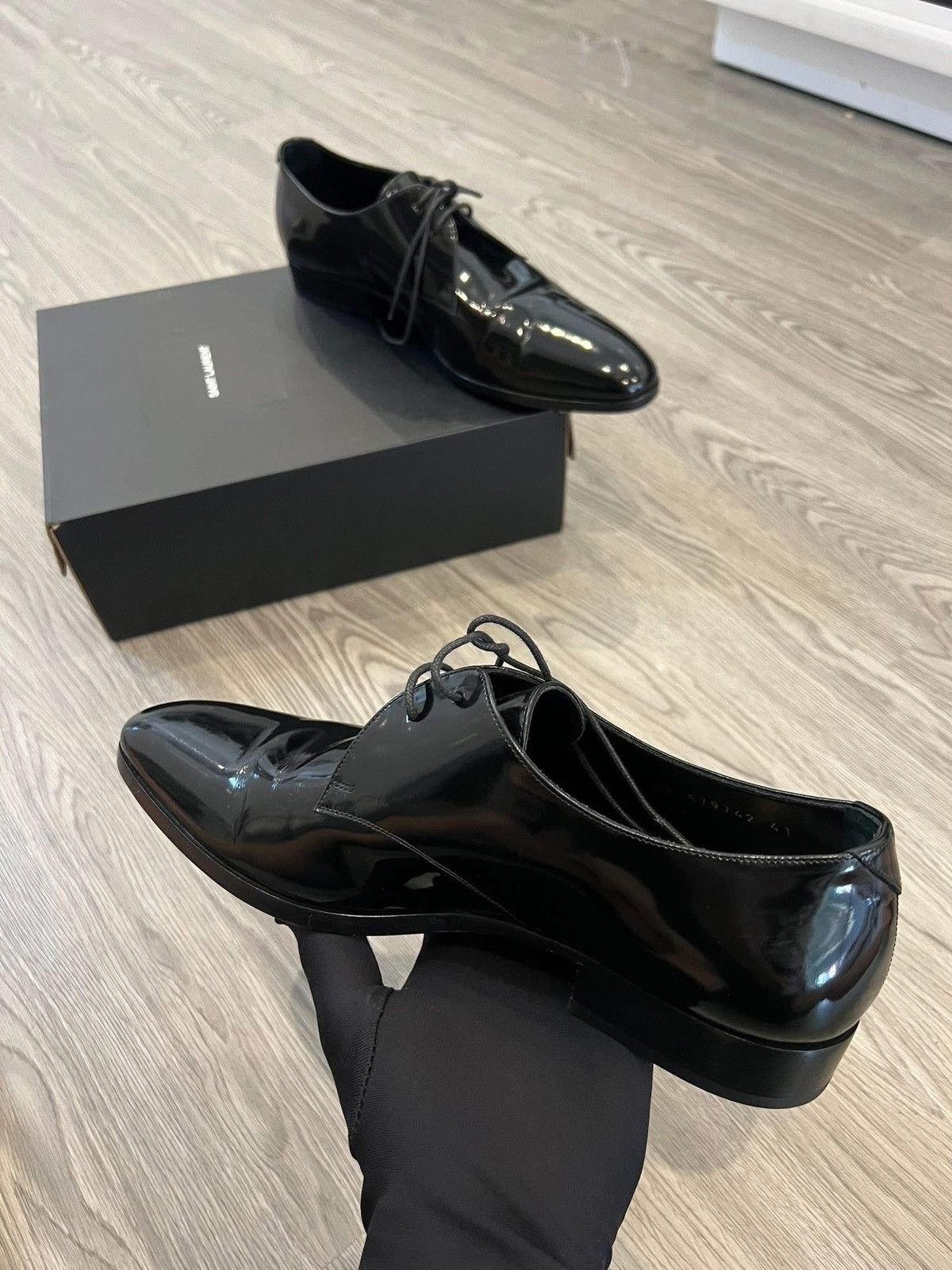 Saint Laurent Paris SAINT LAURENT BLACK SHINY LEATHER DERBY LOAFER SIZE IT41 Size US 8 / EU 41 - 8 Thumbnail