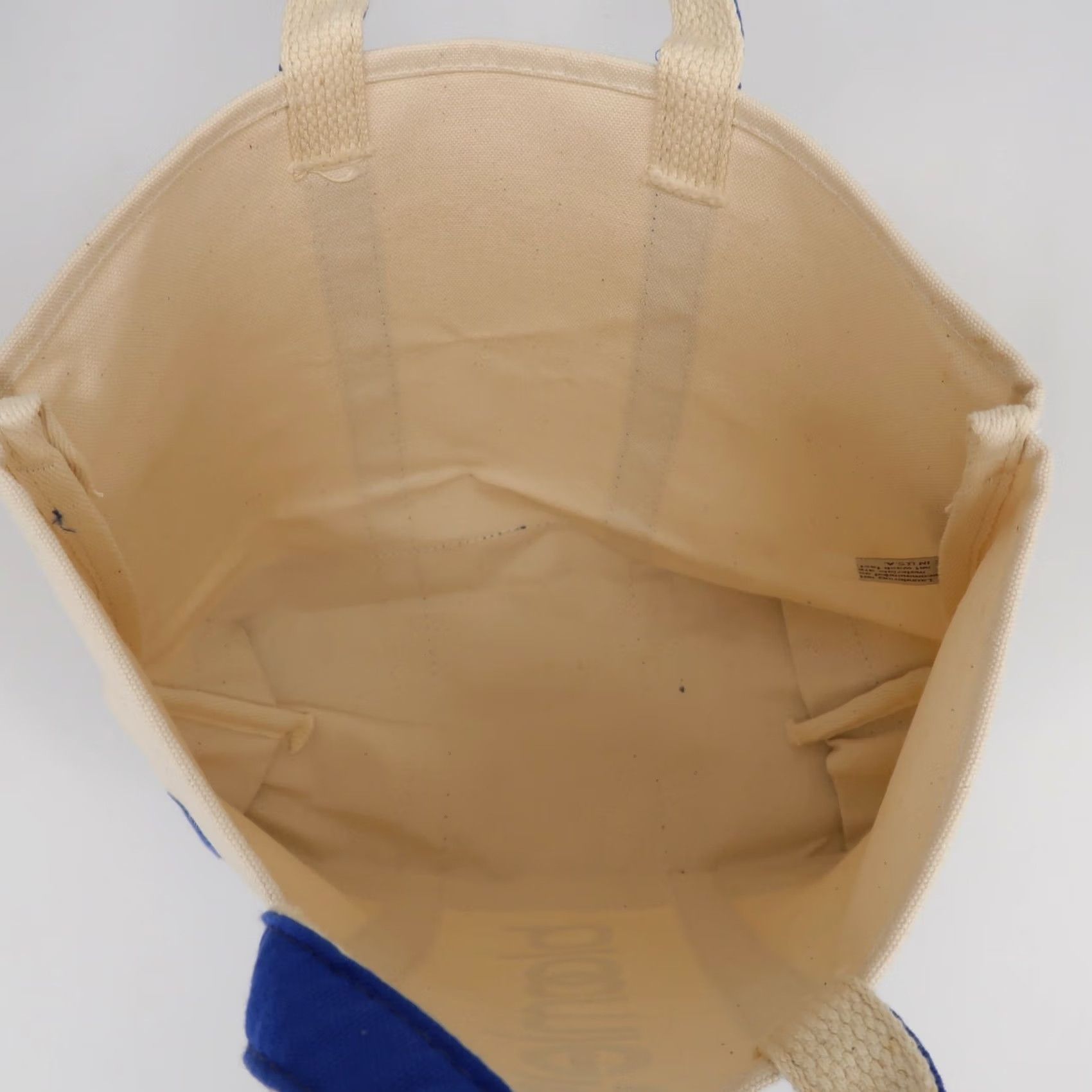 Bloomingdale's VINTAGE Bloomingdale's Bloomies Tote Bag Cream Logo Canvas Blue Tote Women Size ONE SIZE - 3 Thumbnail