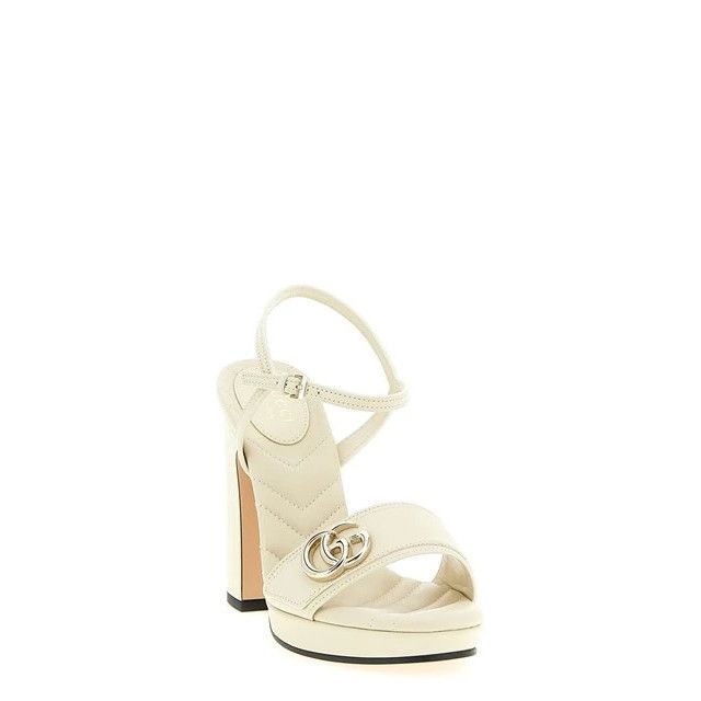 Gucci GUCCI $1390 Ivory Double G Platform Sandals New & Authentic Size US 8 / IT 38 - 2 Thumbnail