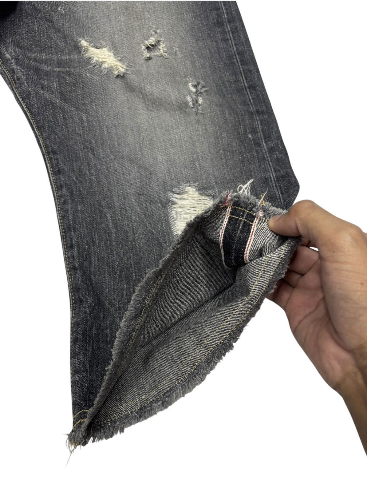 Edwin 🔥Rare🔥Edwin 505 Rips Distress Selvedge Denim Shorts Pants Size US 34 / EU 50 - 3 Thumbnail