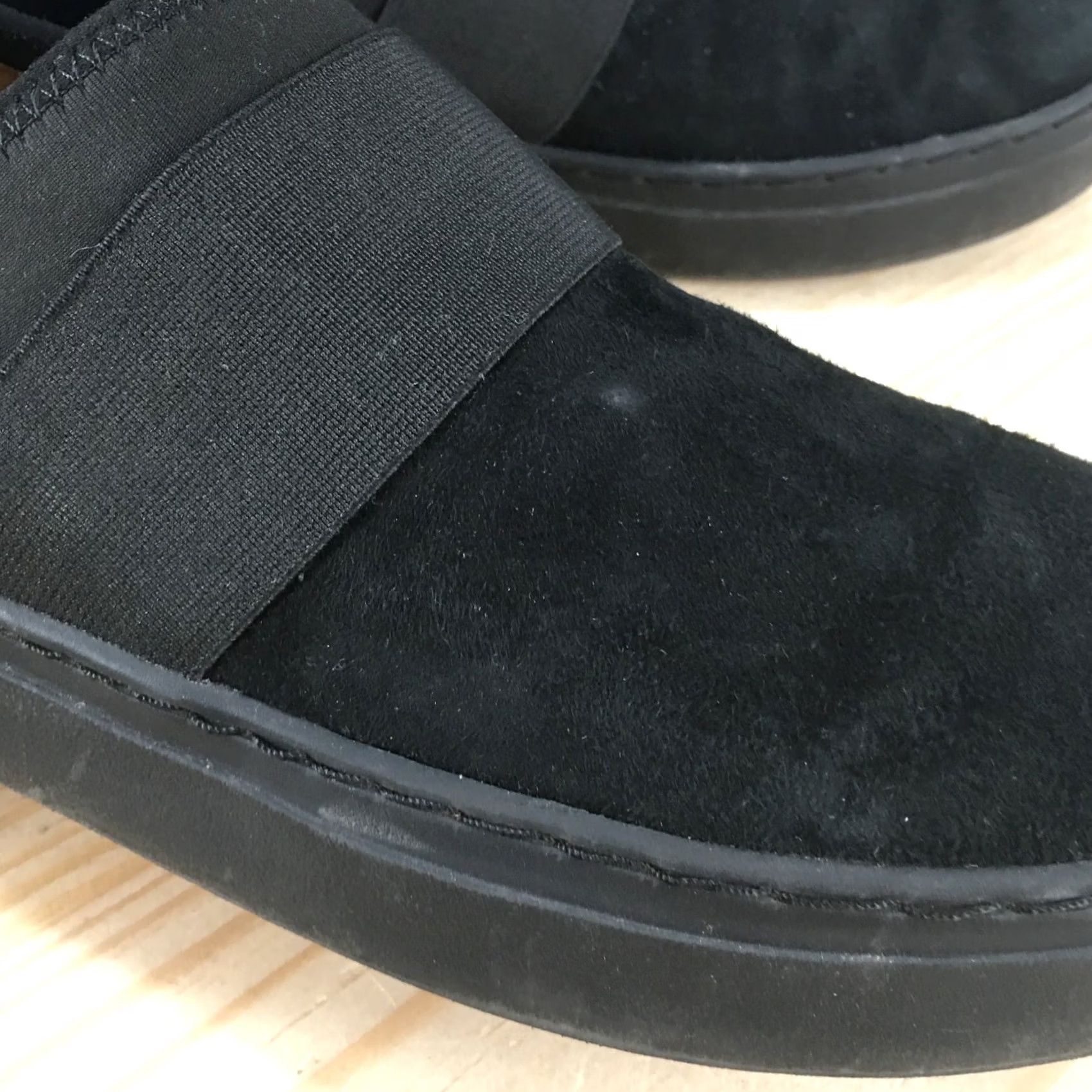 Naturalizer Naturalizer Cassey Shoes Womens 8 Wide Slip On Flats Black Leather Casual Suede Low Top Flat Heel Walking Size M / US 6-8 / IT 42-44 - 5 Thumbnail