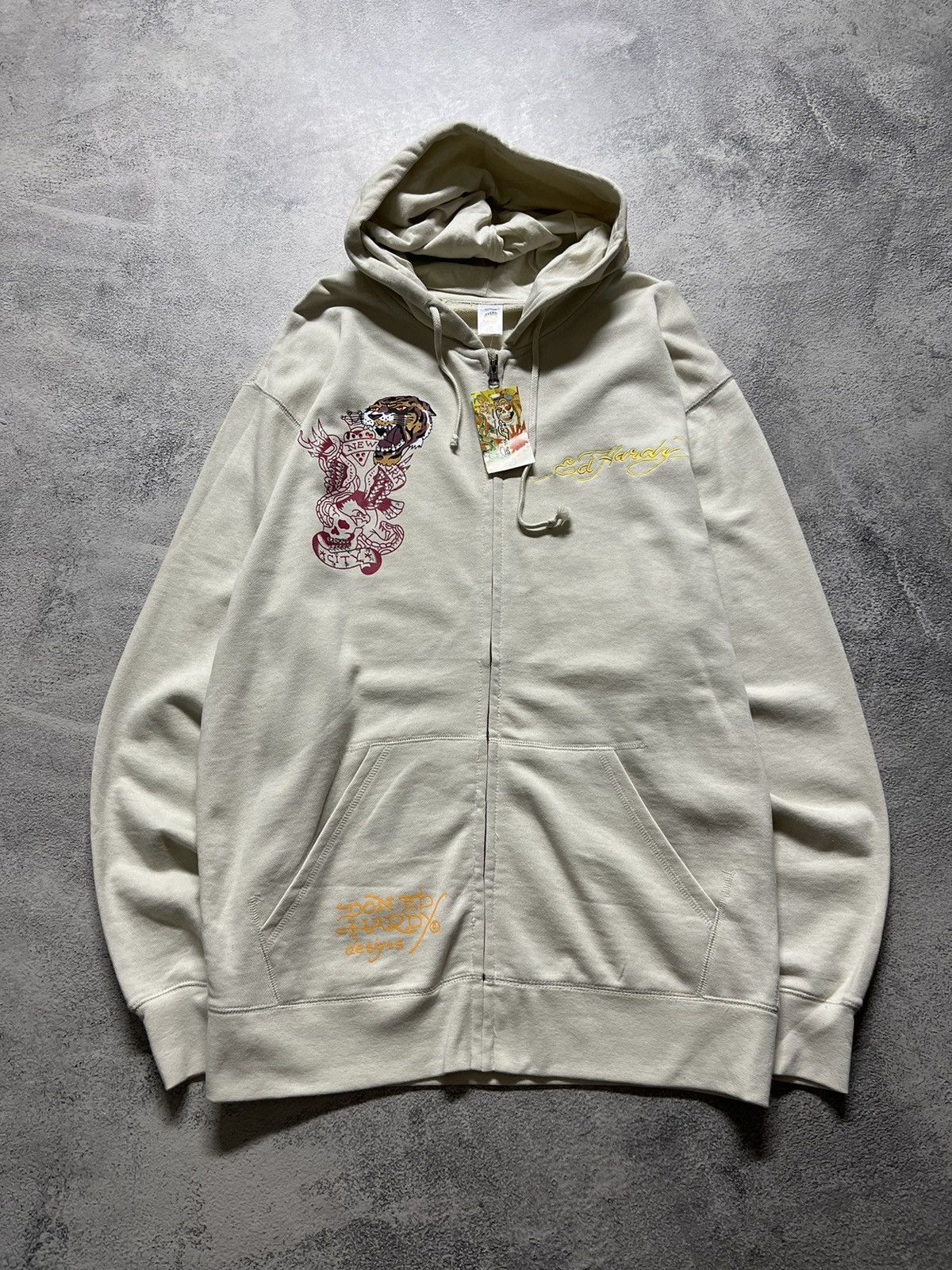 Vintage Y2k Tiger 🐅 Ed Hardy New Zip Hoodie 00’s