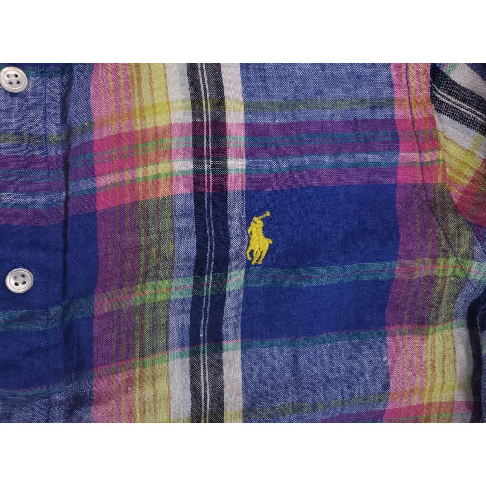 Polo Ralph Lauren Polo Ralph Lauren Plaid Linen Button-Up Shirt Mens L Long Sleeve Multicolor Classic Fit Size US L / EU 52-54 / 3 - 3 Thumbnail