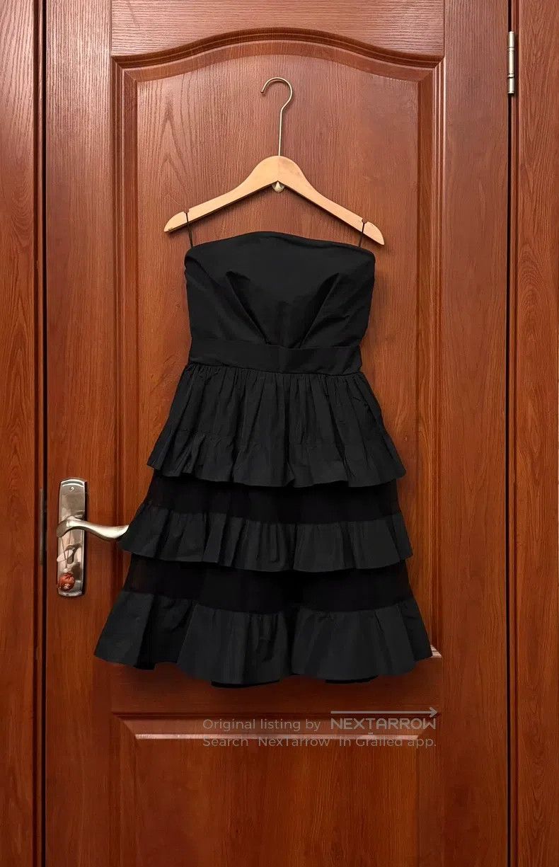 Valentino Valentino Black taffeta mesh patchwork dress Size XS / US 0-2 / IT 36-38 - 1 Thumbnail