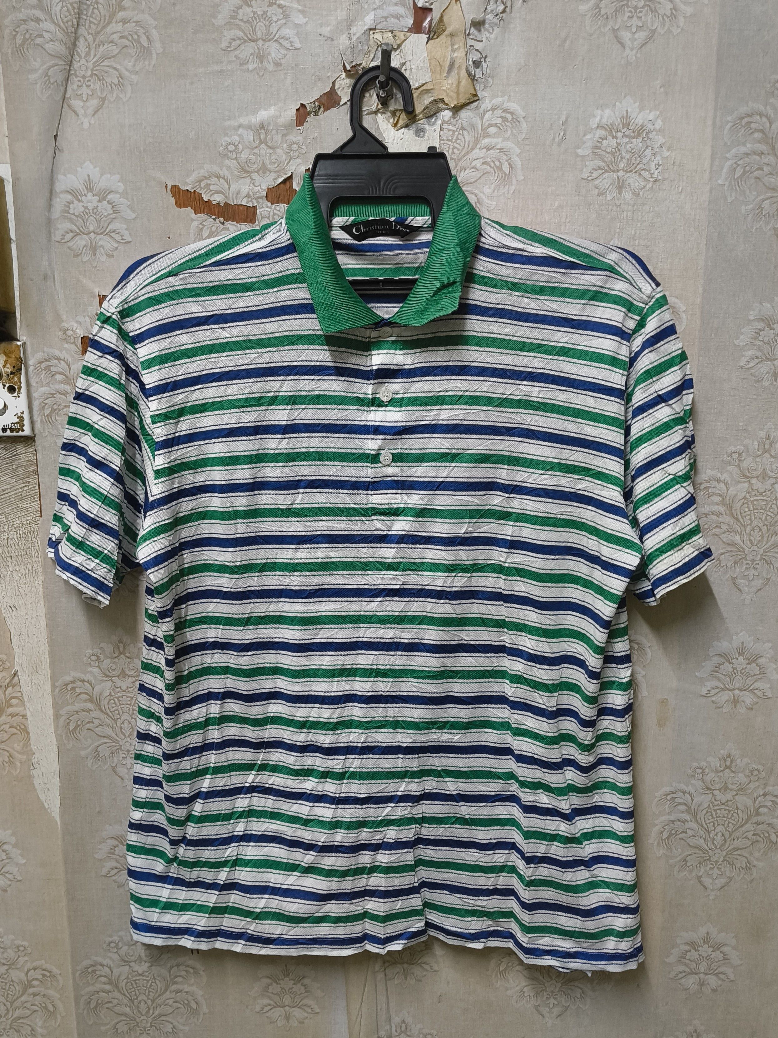 90s christian dior sport stripe ストライプ ポロ Christian dior striped polo shirt - Gem