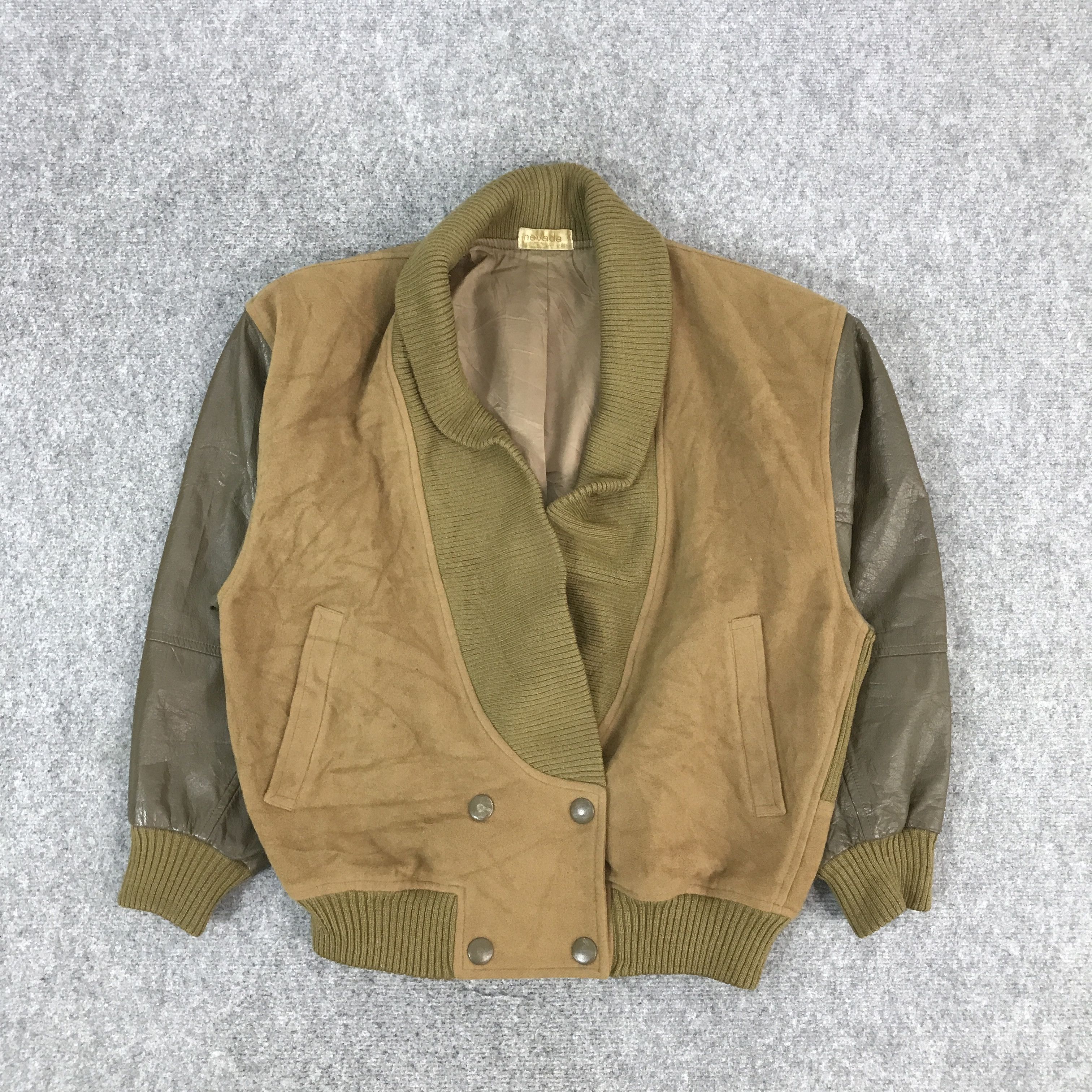 Japanese Brand NEVADA KNITWEAR SLEEVE LEATHER JACKET Size US L / EU 52-54 / 3 - 1 Thumbnail