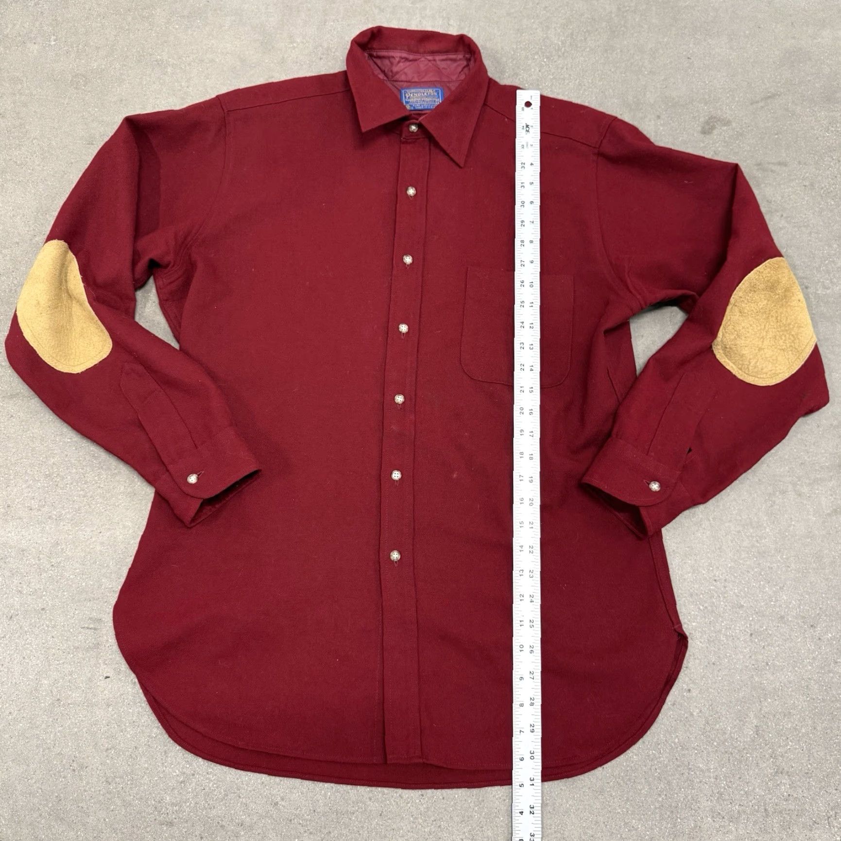Pendleton VINTAGE Pendleton USA Red Wool Button Down Shirt XL Long Sleeve Elbow Patch Men Size US XL / EU 56 / 4 - 4 Thumbnail