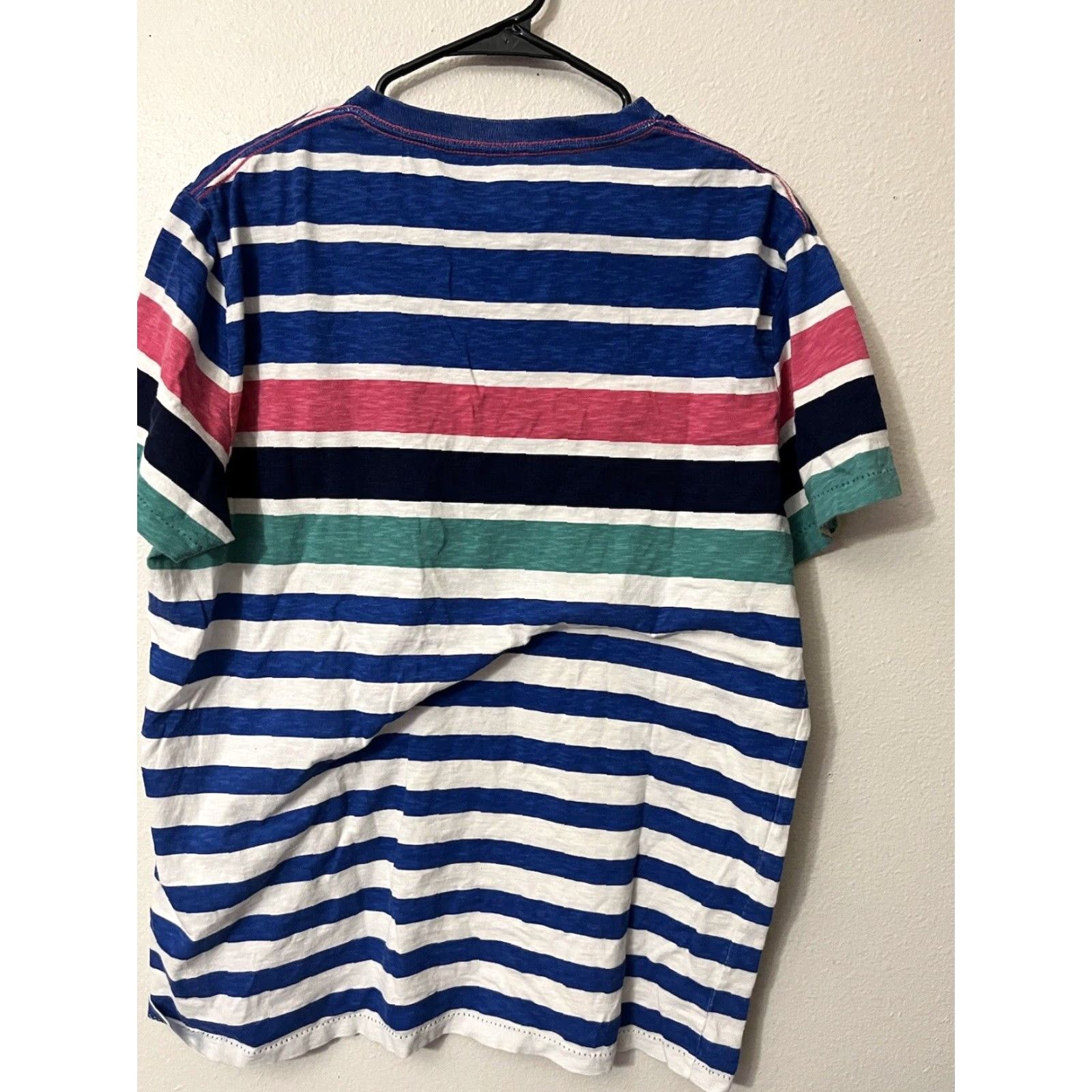 American Eagle Outfitters AMERICAN EAGLE OUTFITTERS V-Neck Stripe Shirt Blue Men's Short Sleeve Size XL Size US XL / EU 56 / 4 - 3 Thumbnail