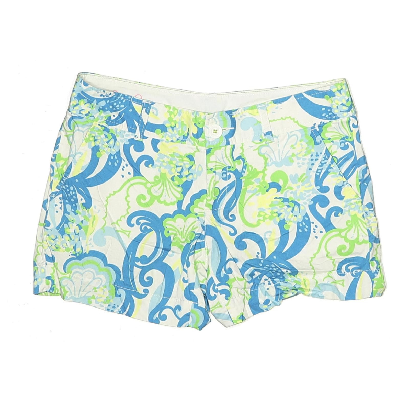 Other Lilly Pulitzer Paisley Print Blue Cotton Shorts Size 4 Size 27" / US 4 / IT 40 - 1 Thumbnail