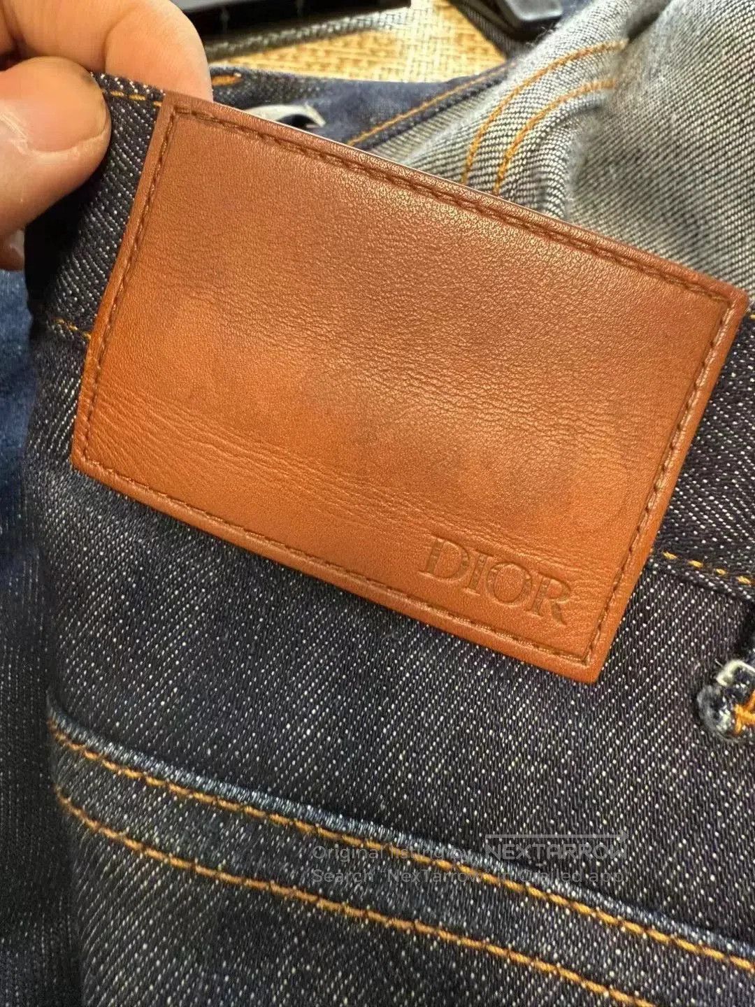 Dior Dior Dark Blue Logo Print Denim Pants. Size 33" - 5 Thumbnail