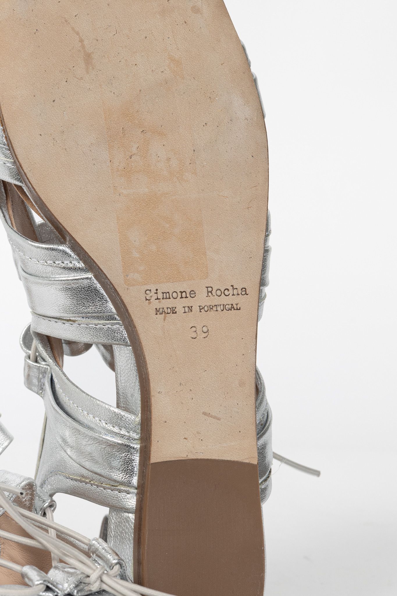 Simone Rocha Simone Rocha Silver Sporty Lace-Up Ballet Flats Size US 8.5 / IT 38.5 - 5 Thumbnail