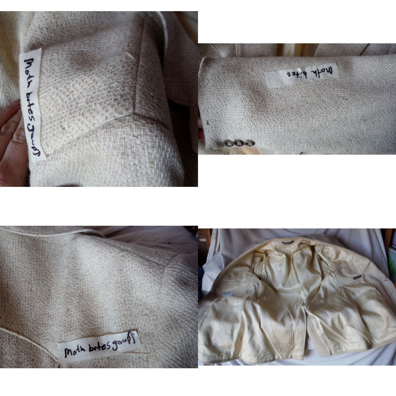 Vintage VINTAGE LEVIS WESTERN WEAR 2 BUTTON CREAM WOOL TWEED MENS BLAZER COAT JACKET 40 Size 40R - 8 Thumbnail