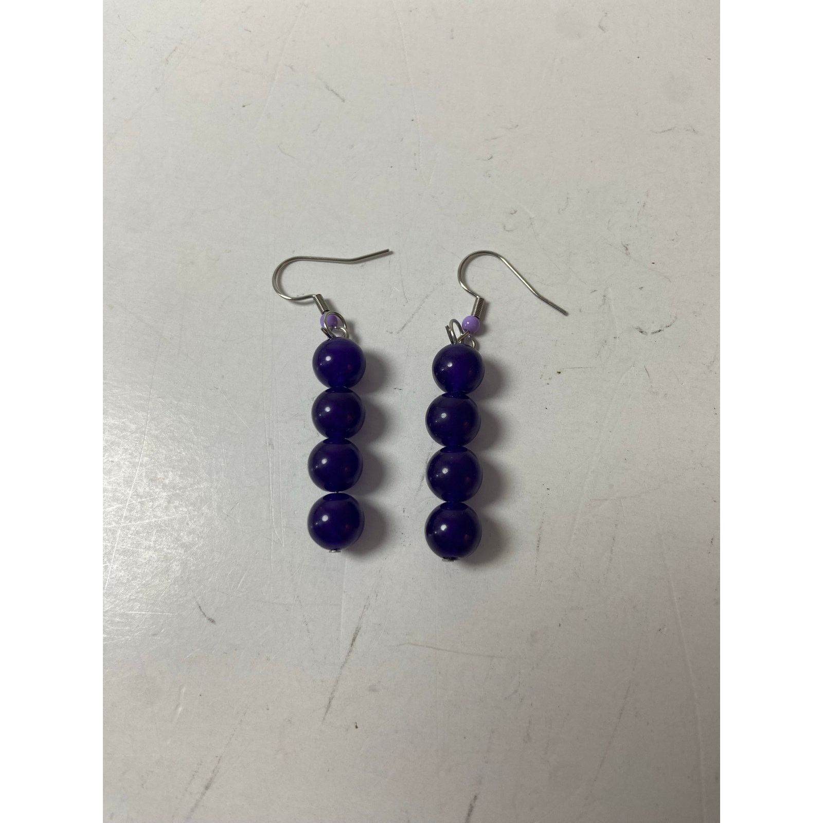 Handmade Handmade Purple Agate Earrings - Boho Style & Healing Size ONE SIZE - 1 Thumbnail