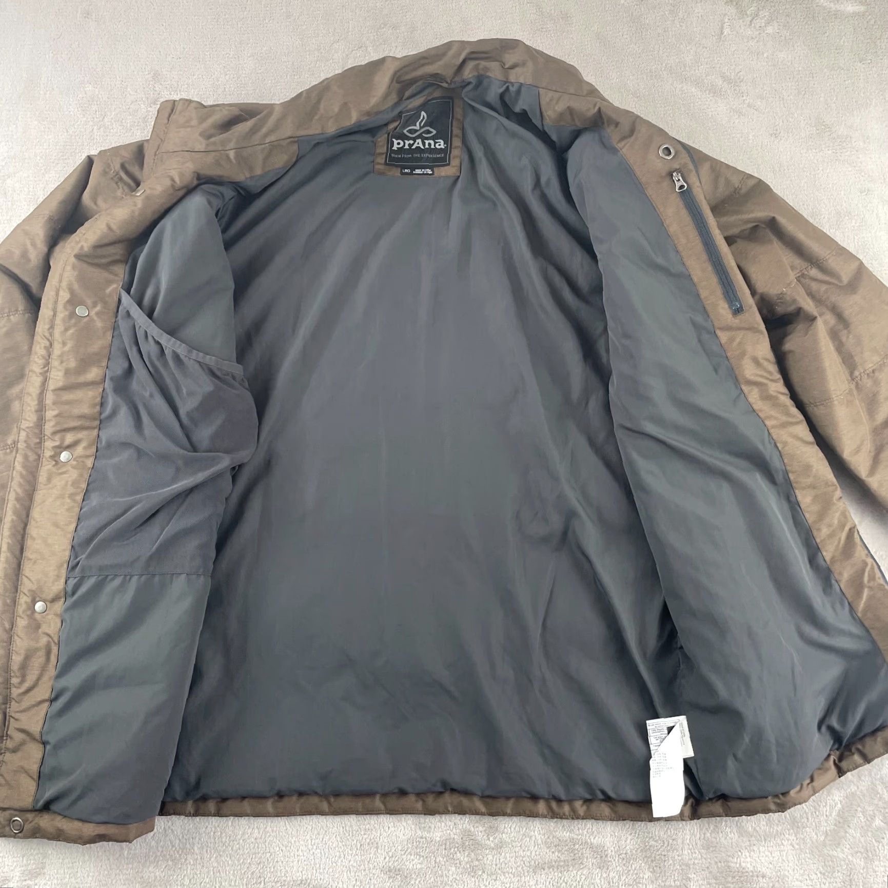 Prana prAna Miro Puffer Jacket Men L Acorn DWR Full Zip Pockets Quilted Outdoors Size US L / EU 52-54 / 3 - 6 Thumbnail