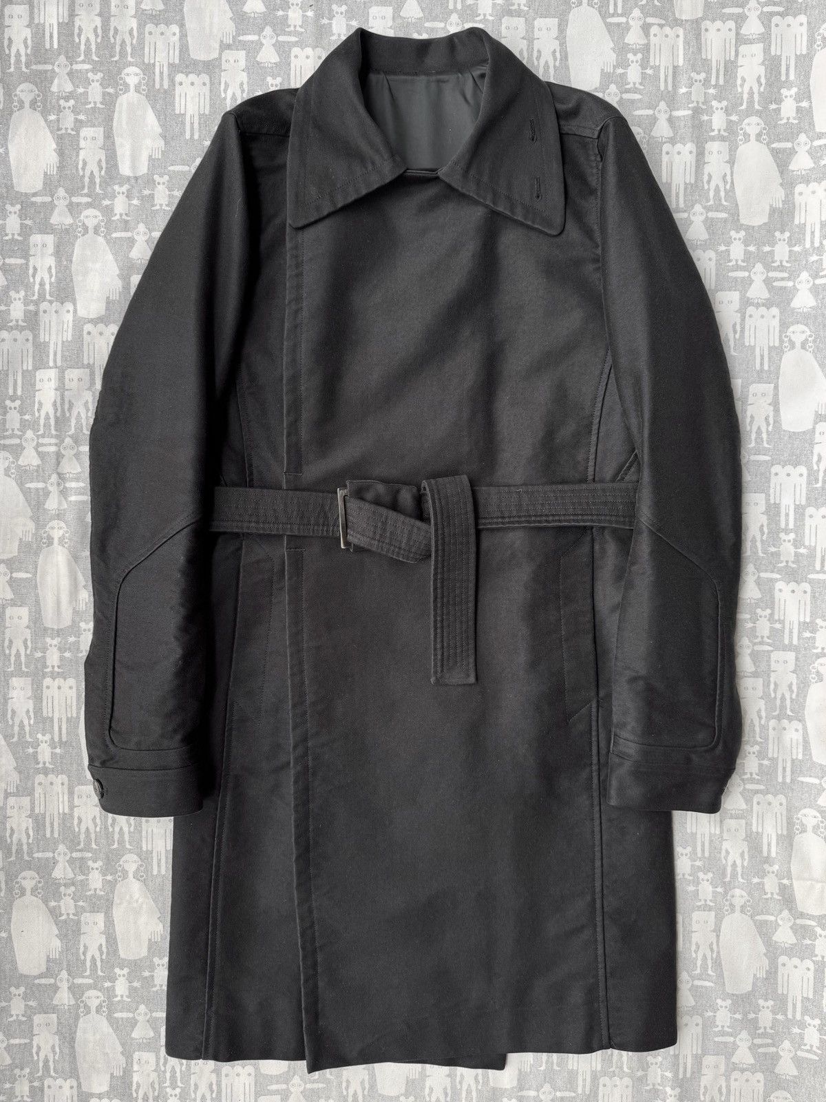 Rick Owens Rick Owens AW09 Double Breasted Belted Crust Cotton Coat Size US S / EU 44-46 / 1 - 1 Thumbnail