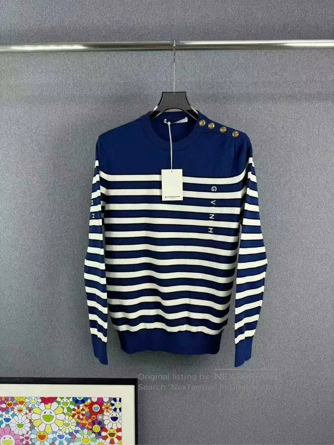 Givenchy givenchy blue striped knit sweater size small. Size US S / EU 44-46 / 1 - 1 Thumbnail