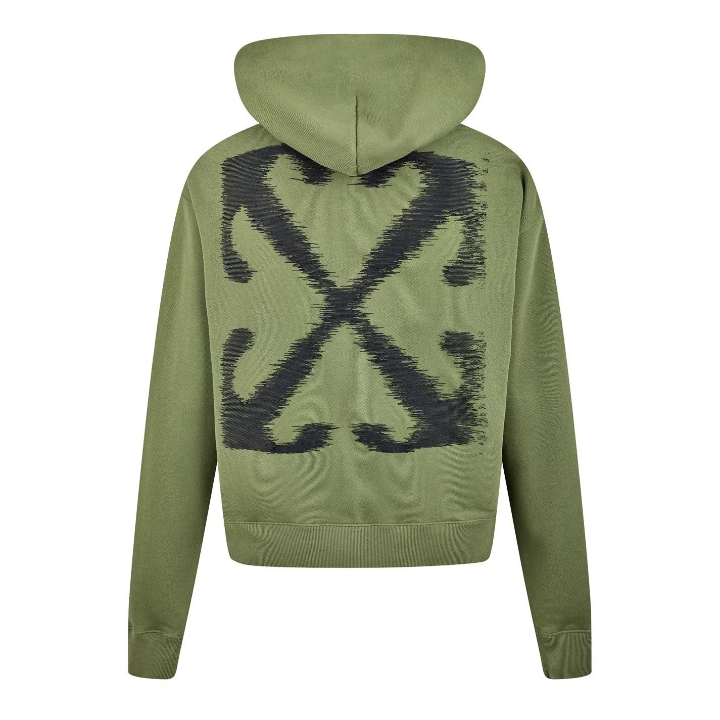 Off-White o1g2r1mq0226 Logo Print Cotton Hoodie In Green Size US XL / EU 56 / 4 - 2 Thumbnail