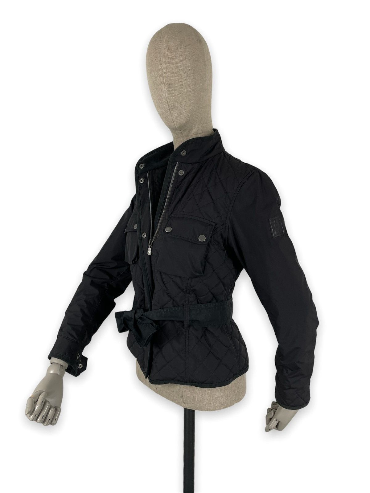 Belstaff Women’s Motorcycle England Silver Label Nylon Belted Jacket Bomber Size S / US 4 / IT 40 - 5 Thumbnail