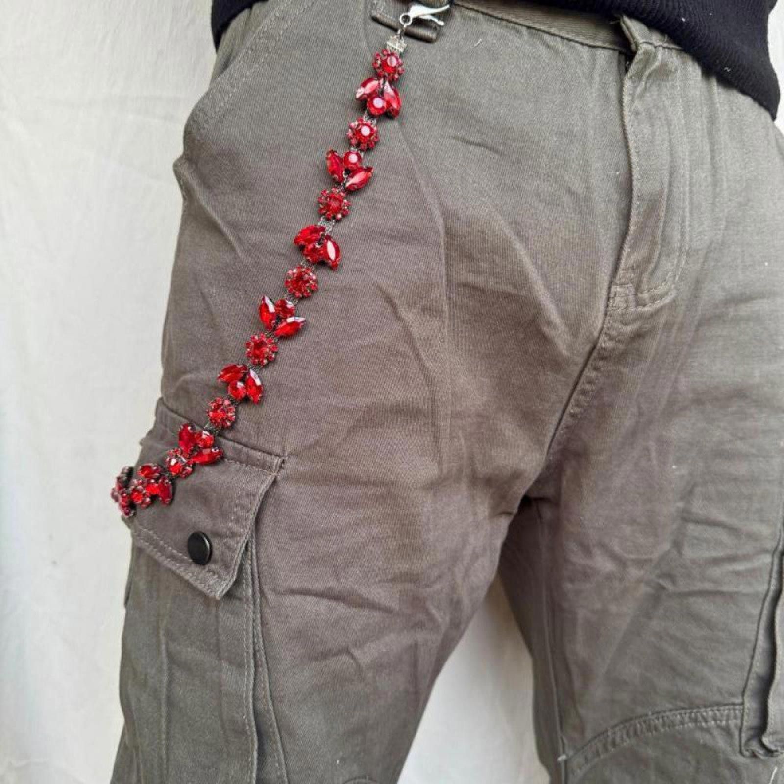 Jewelry Red Ruby Rhinestone Wallet Chain Size ONE SIZE - 4 Thumbnail