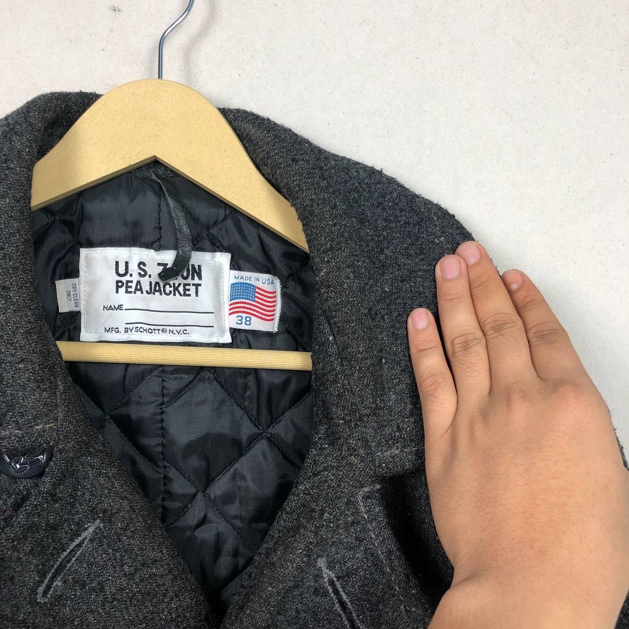 Schott Vintage 80s Schott US 740N Wool Coat Pea Jacket Car Coat Size US M / EU 48-50 / 2 - 10 Thumbnail